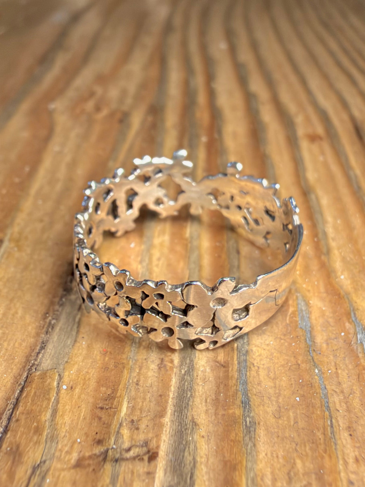 Daisy Flower Band 925 Sterling Silver Size Q1/2 Ring