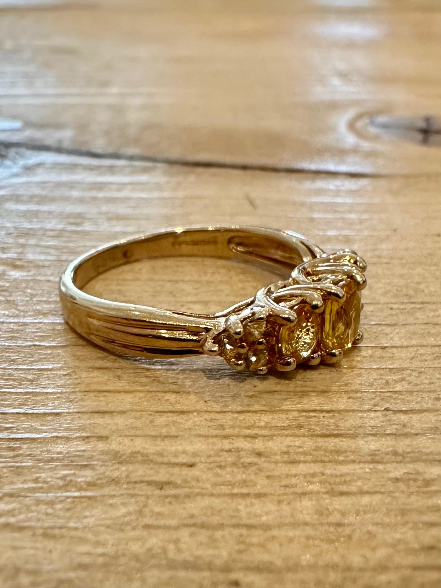 Modern 2005 Citrine 9ct Gold Size K Ring