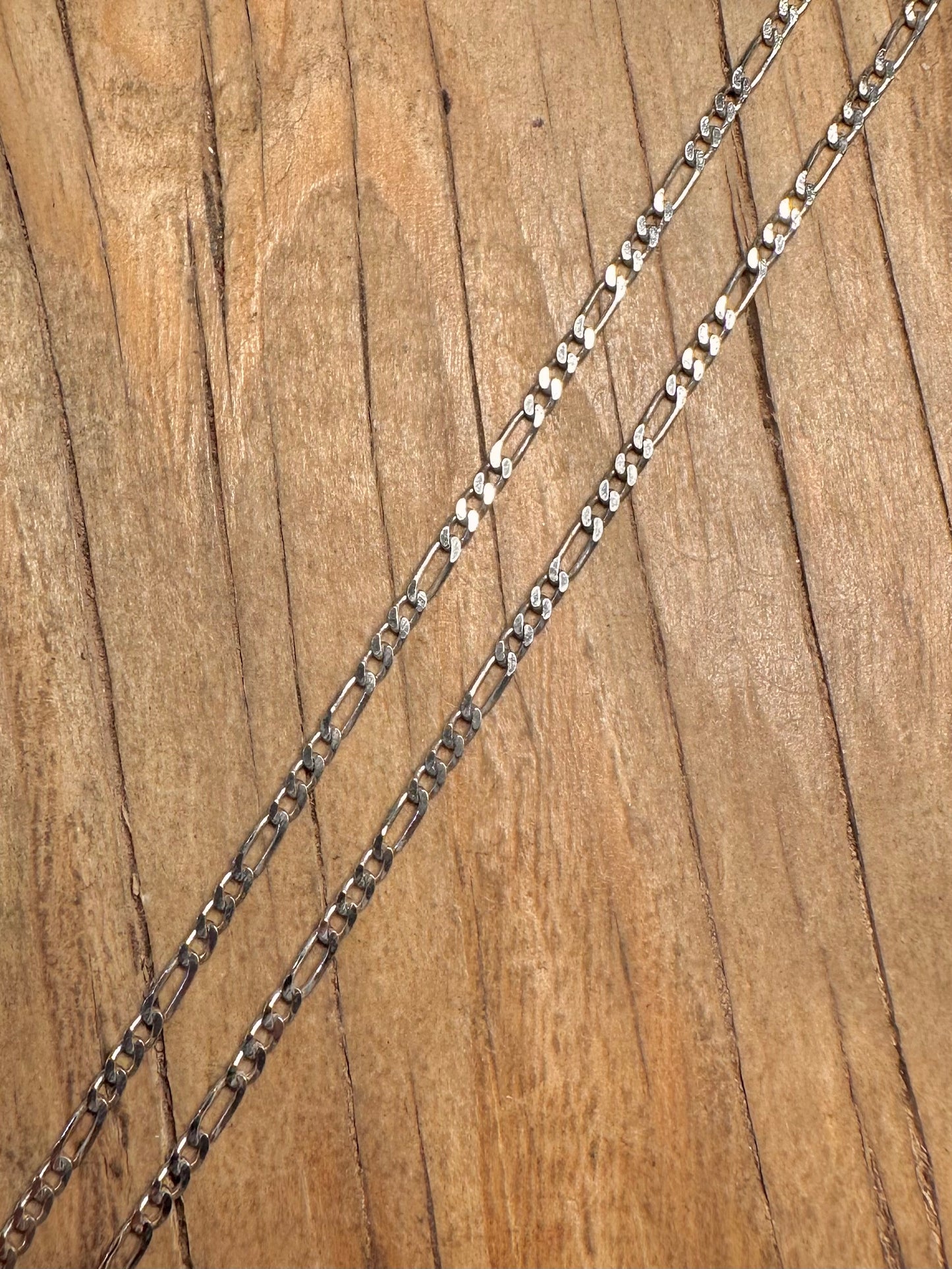 Vintage Figaro Chain 925 Sterling Silver 17.8 inch Necklace