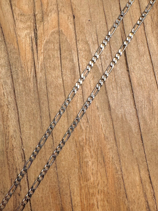 Vintage Figaro Chain 925 Sterling Silver 17.8 inch Necklace
