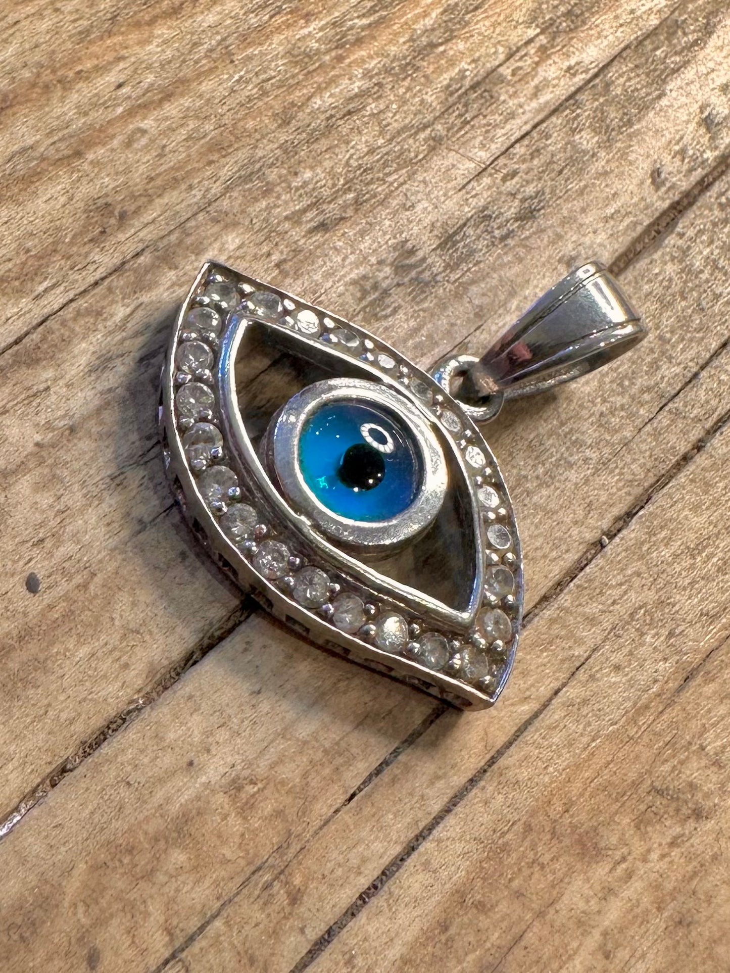 Evil Eye CZ Stones 925 Sterling Silver Pendant