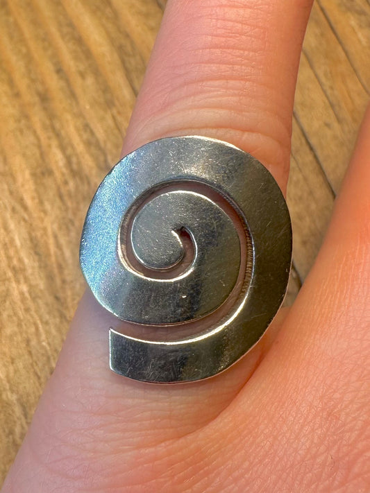 Abstract Swirl 925 Sterling Silver Size L Ring