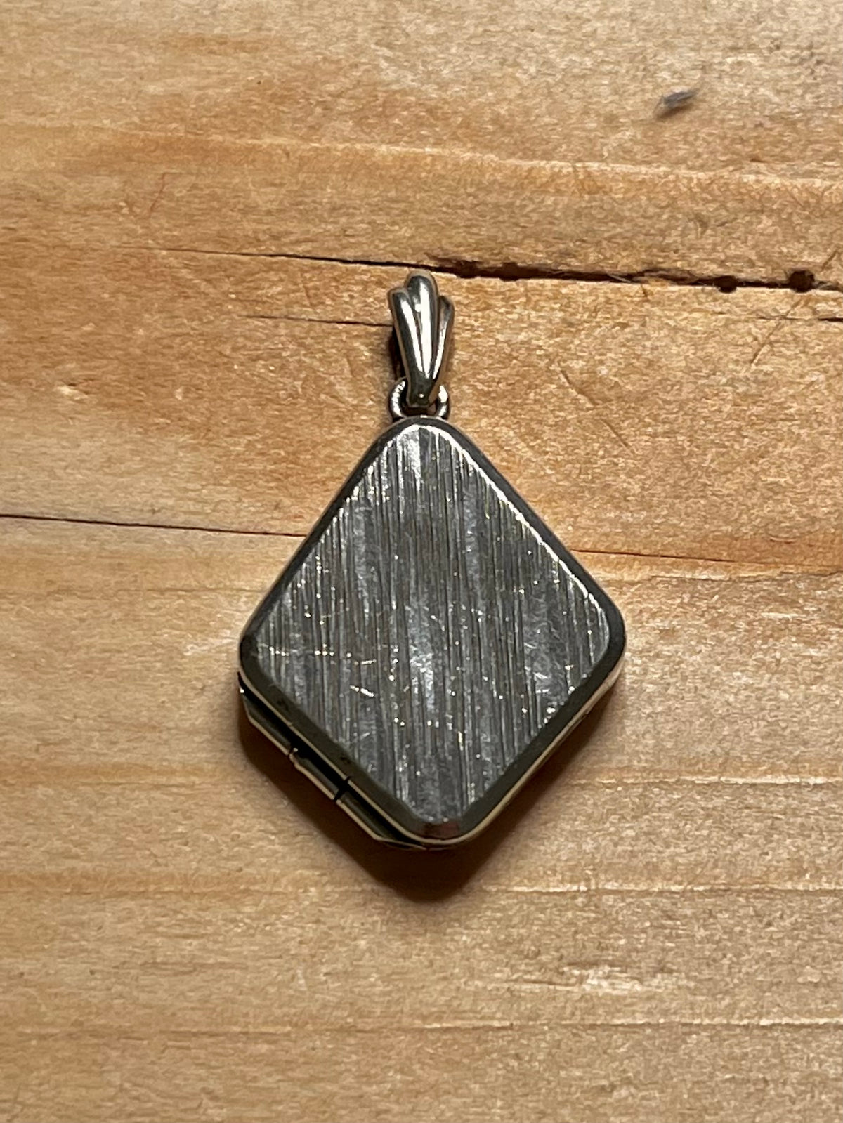 Diamond Shaped Textured Locket 925 Sterling Silver Pendant