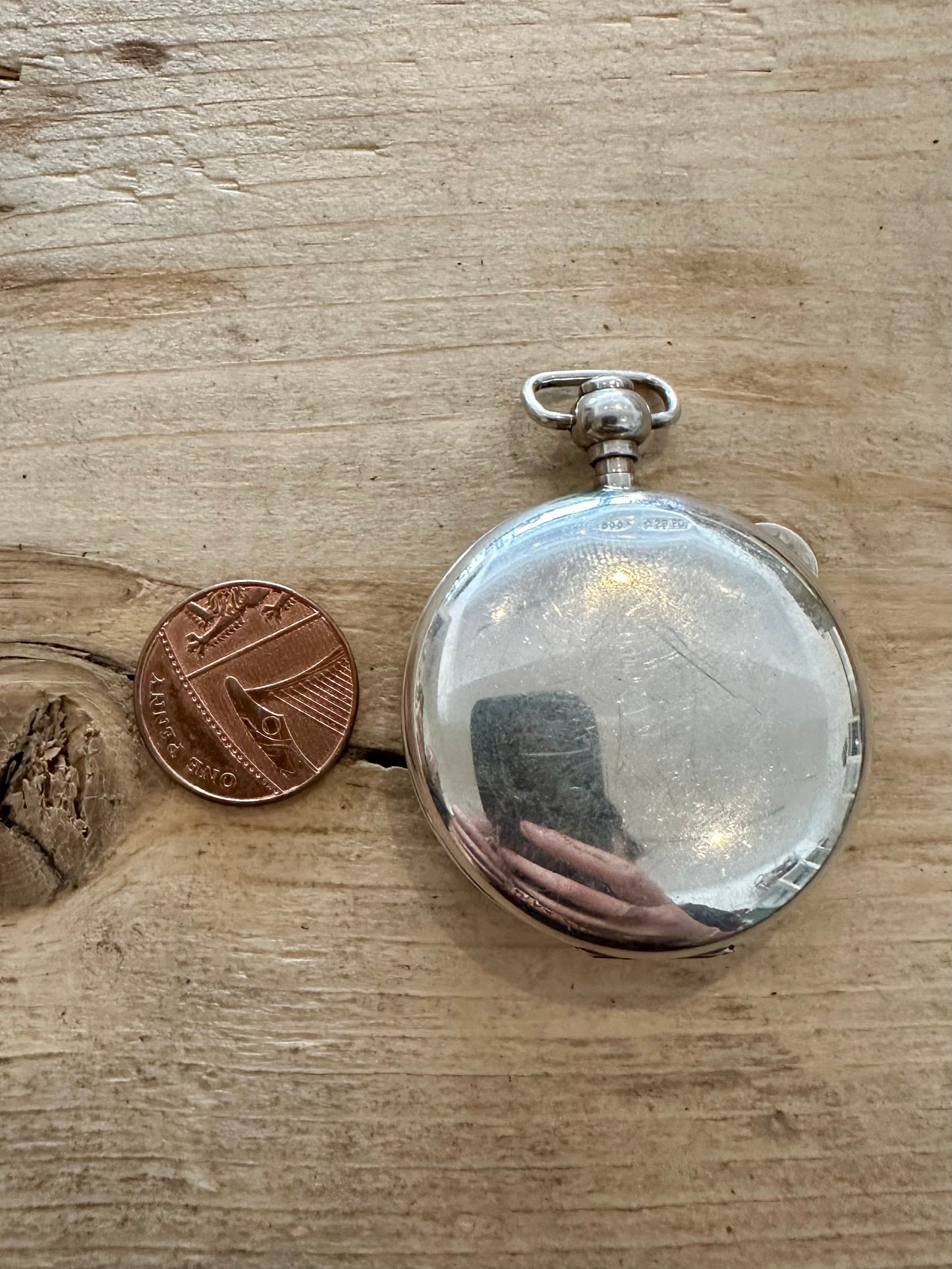 Vintage Pocket Watch Empty 800 Silver Locket Pendant