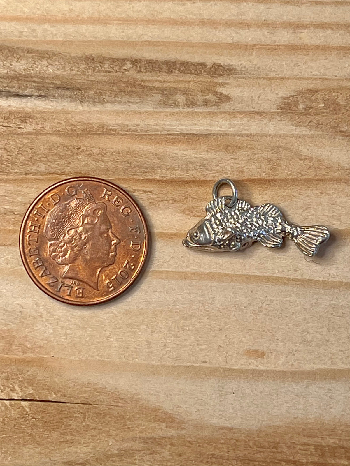Small Textured Fish 925 Sterling Silver Pendant
