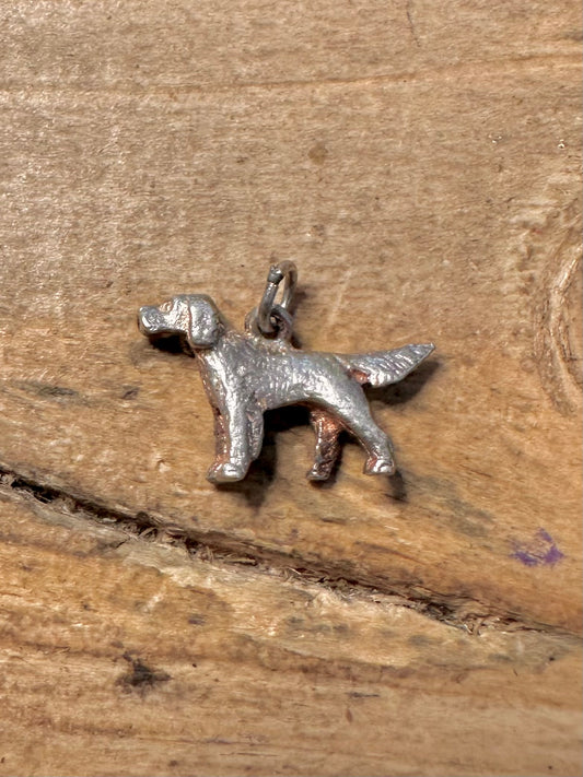 Vintage Dog 925 Silver Charm Pendant