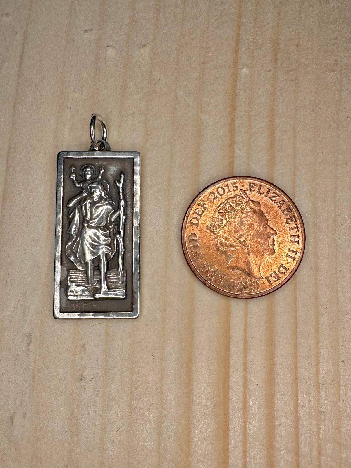 St. Christopher Rectangular 925 Sterling Silver Pendant