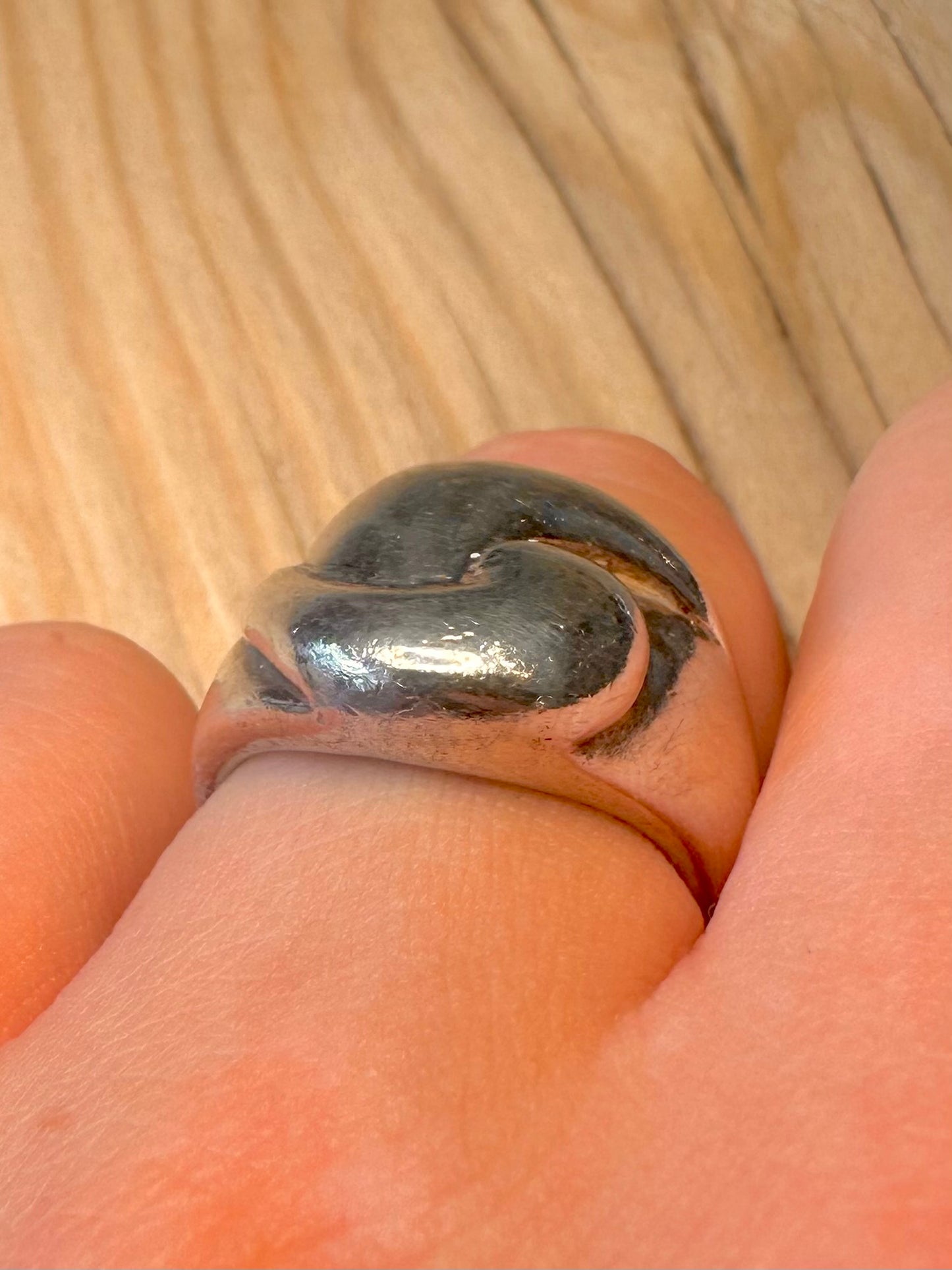 Vintage 1991 Chunky Abstract 925 Silver Size O1/2 Ring