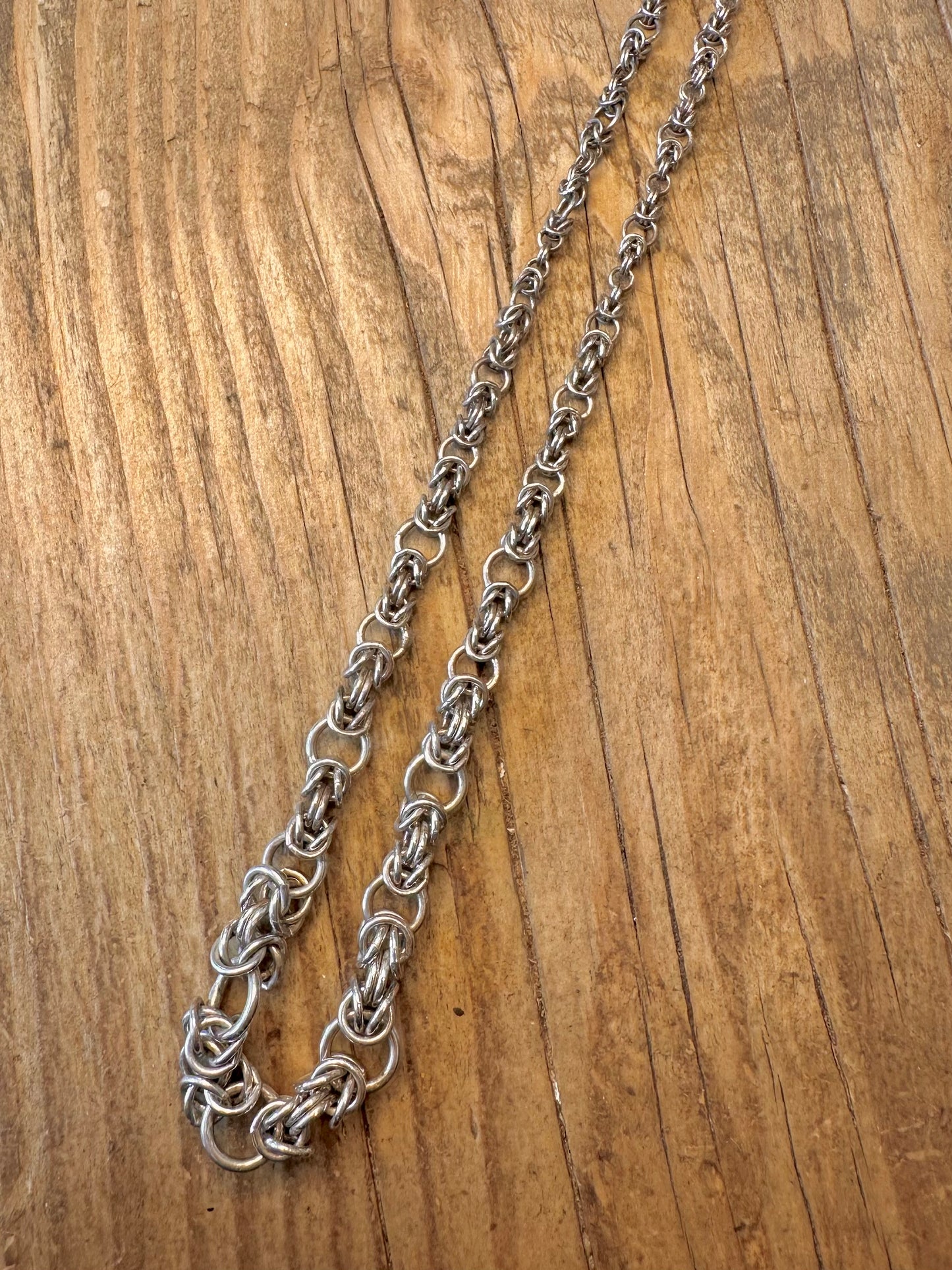 Byzantine Graduated Link 925 Sterling Silver 18 inch Necklace