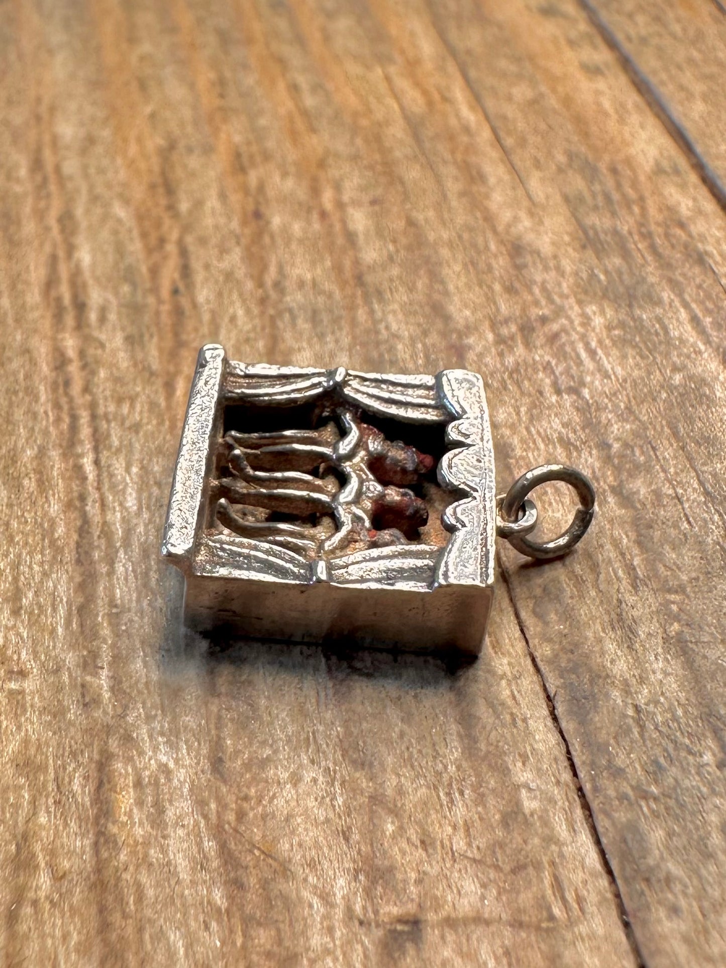Mechanical Can Can Dancers 925 Sterling Silver Charm Pendant