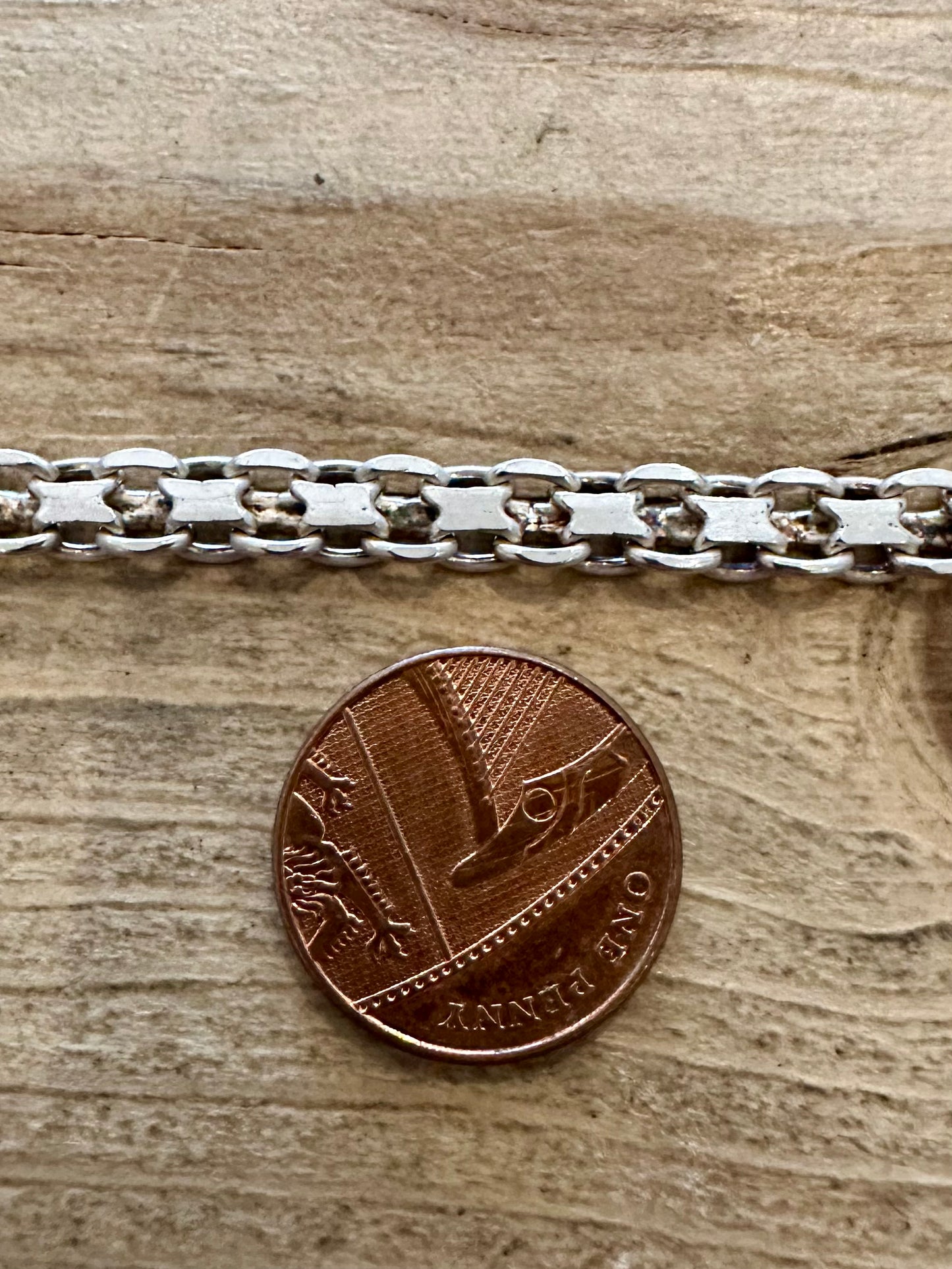 Vintage 1979 Unique Chain 925 Silver 7.2 inch Bracelet