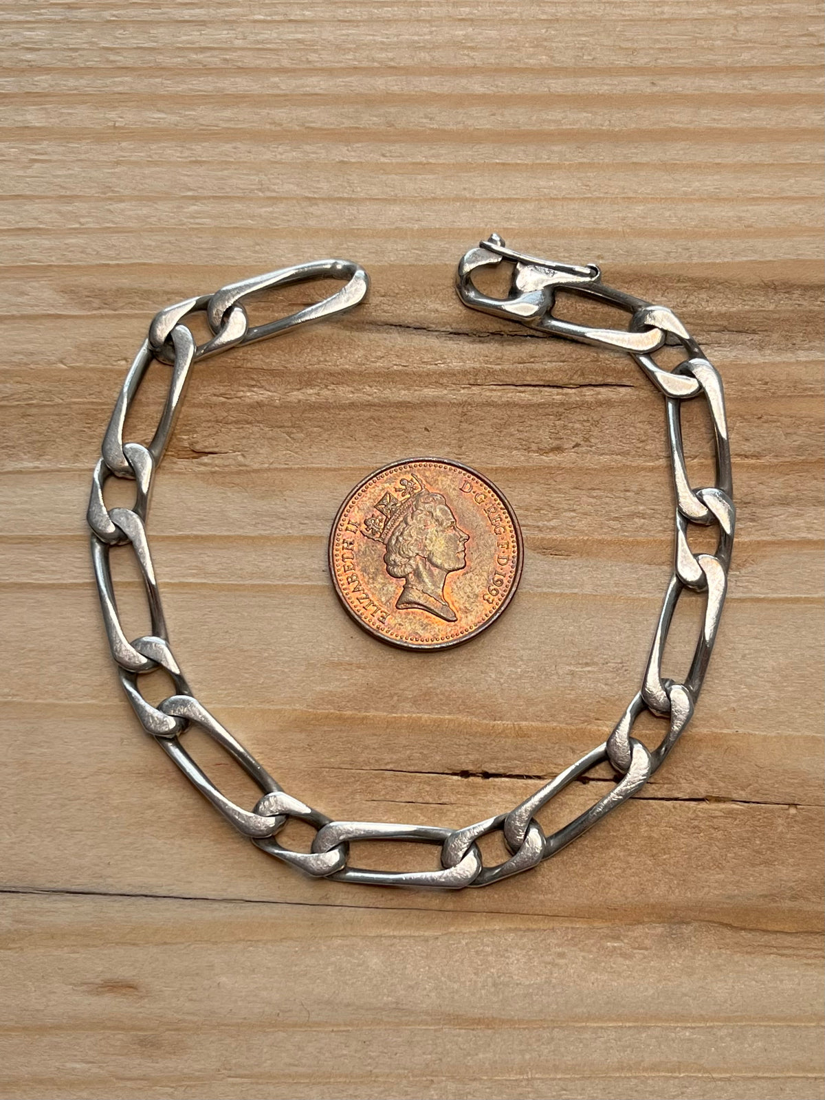 Figaro Chain 925 Sterling Silver 7.5 Inch Bracelet