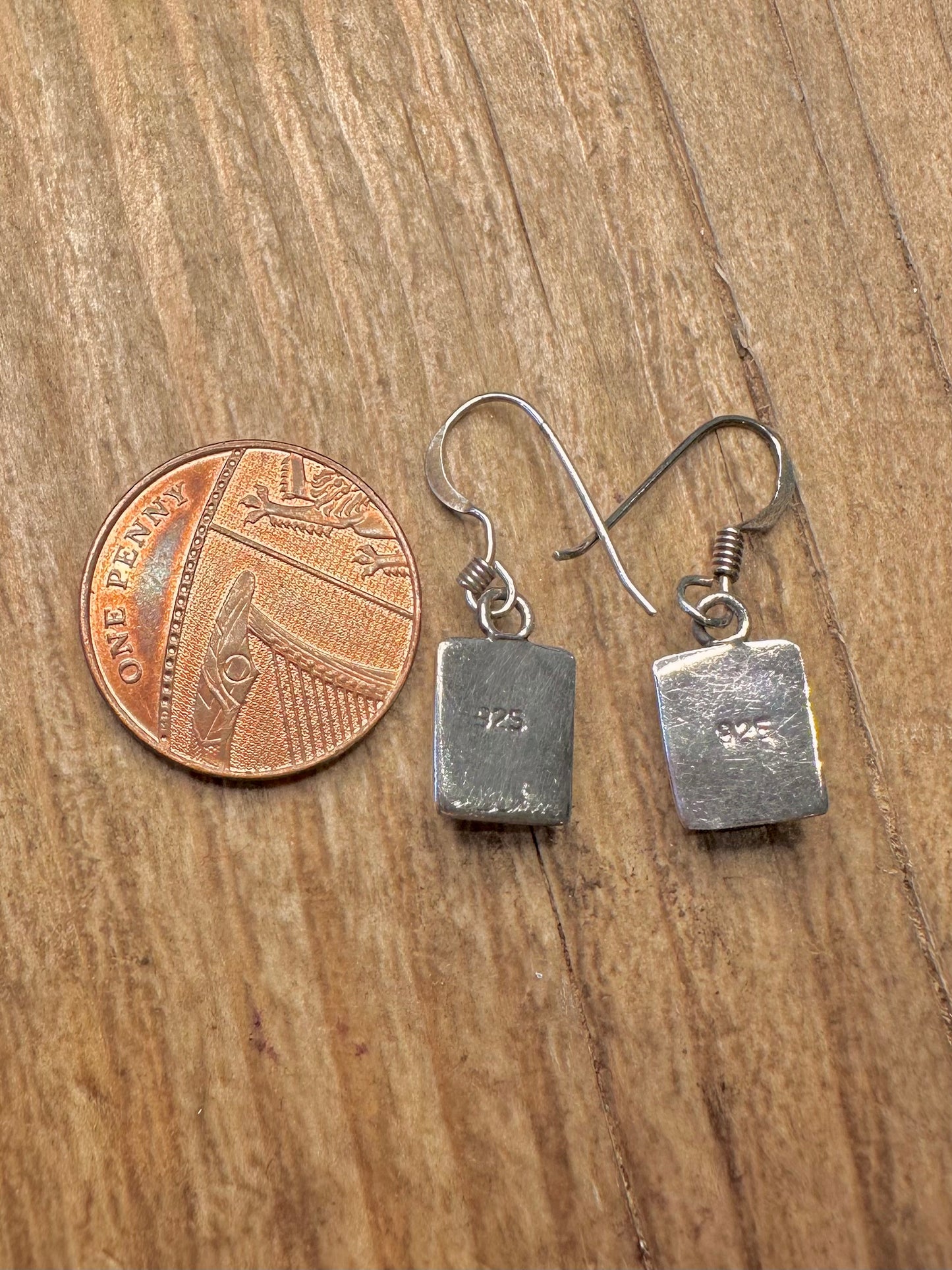 Moderne quadratische Ohrhänger aus 925 Sterling Silber