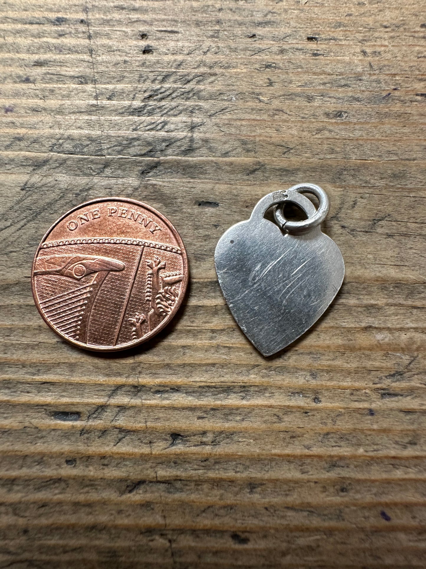 Vintage Heart 925 Silver Charm Pendant