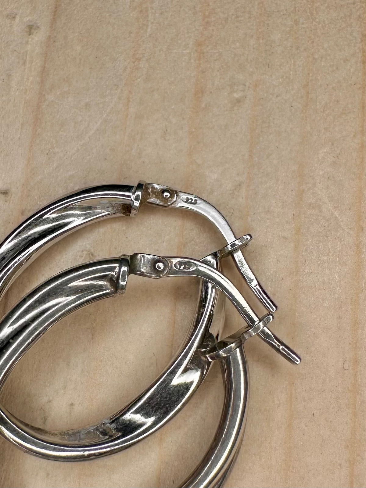 Twist Hoop 925 Sterling Silver Earrings