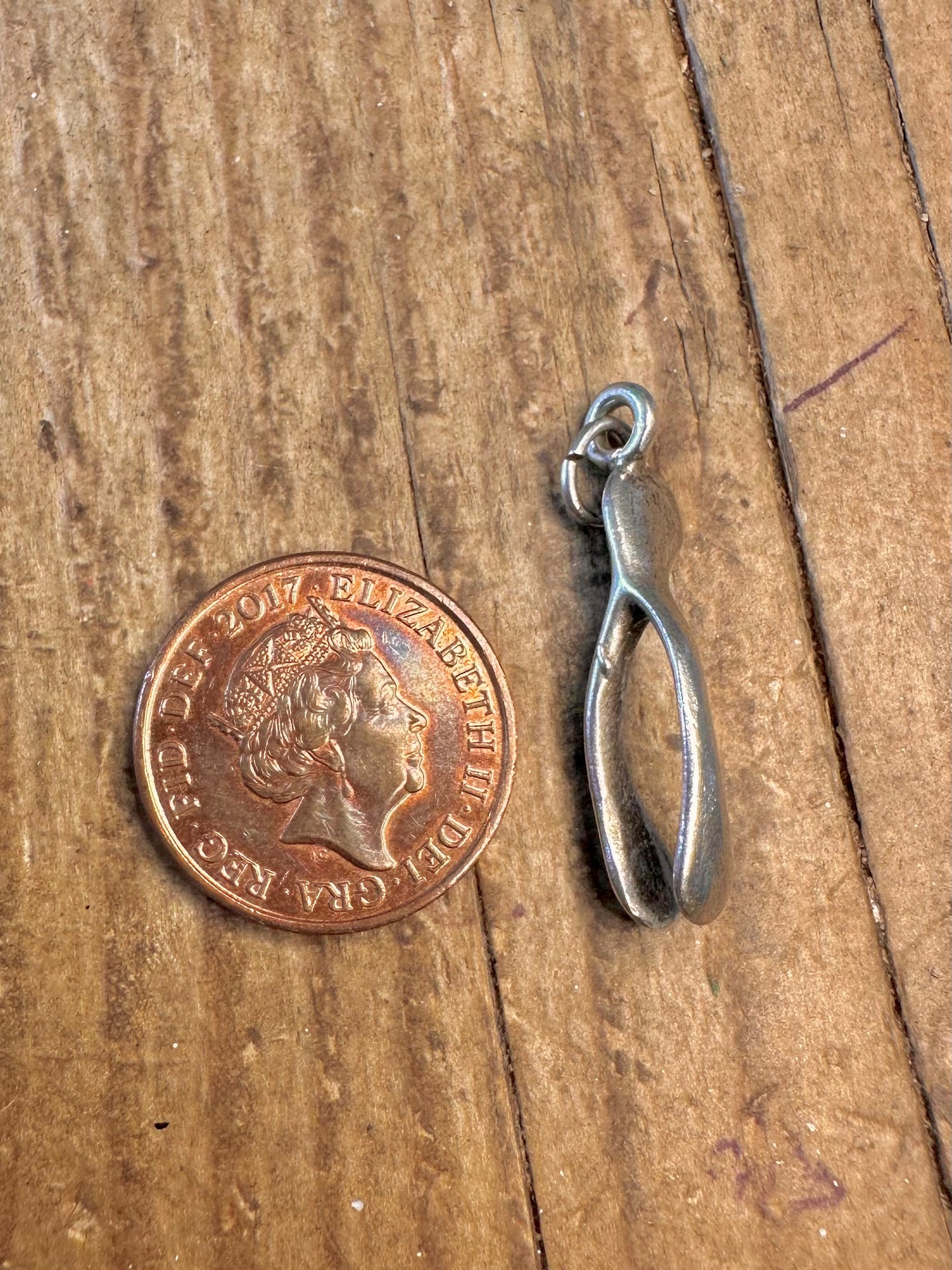 Wishbone 925 Sterling Silver Charm Pendant