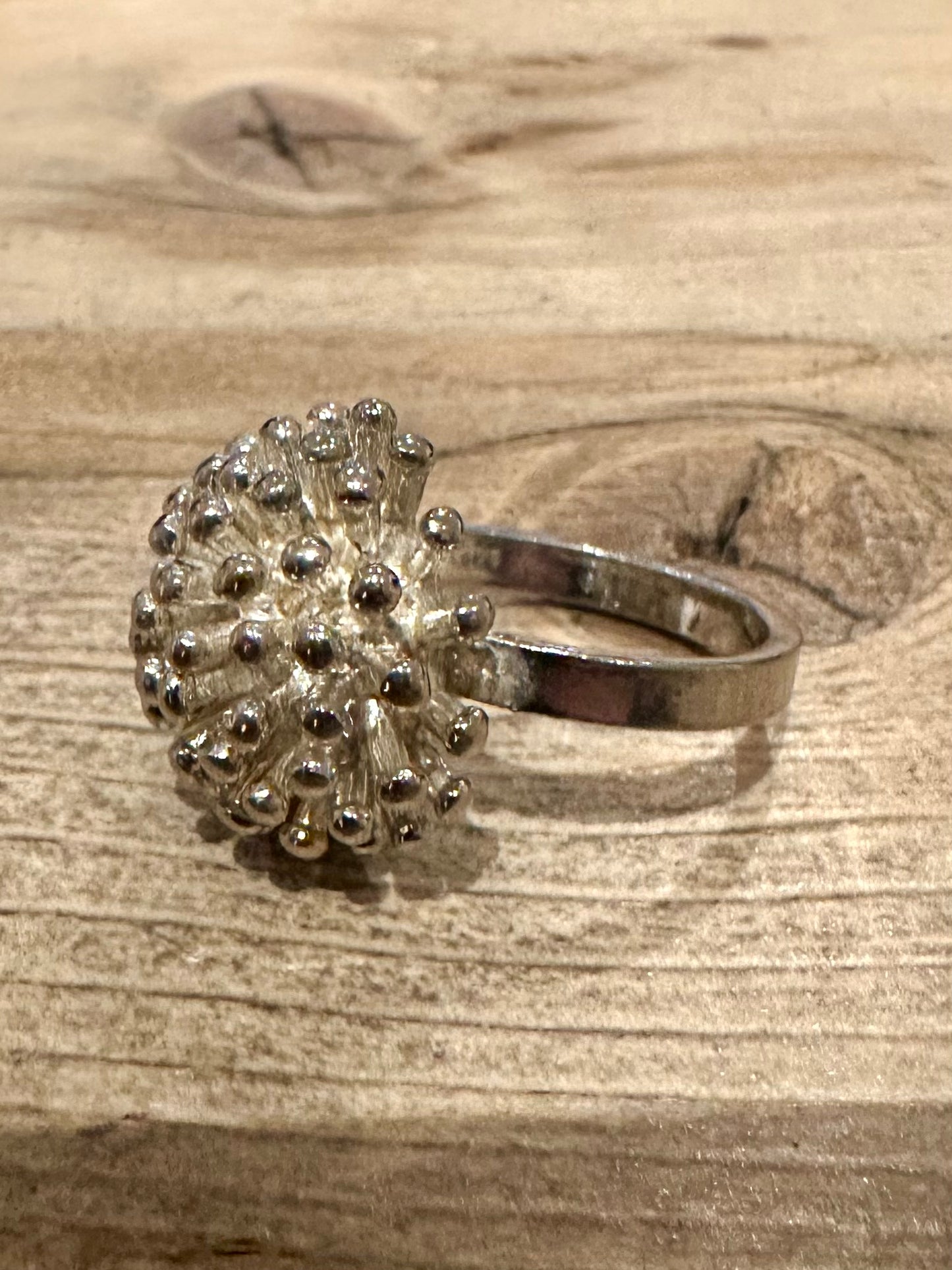 Vintage Star Burst 925 Silver Size Q1/2 Ring