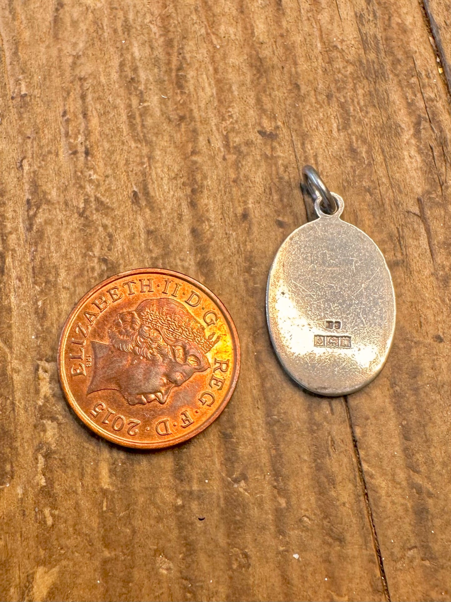 Oval 1968 St Christopher 925 Sterling Silver Pendant