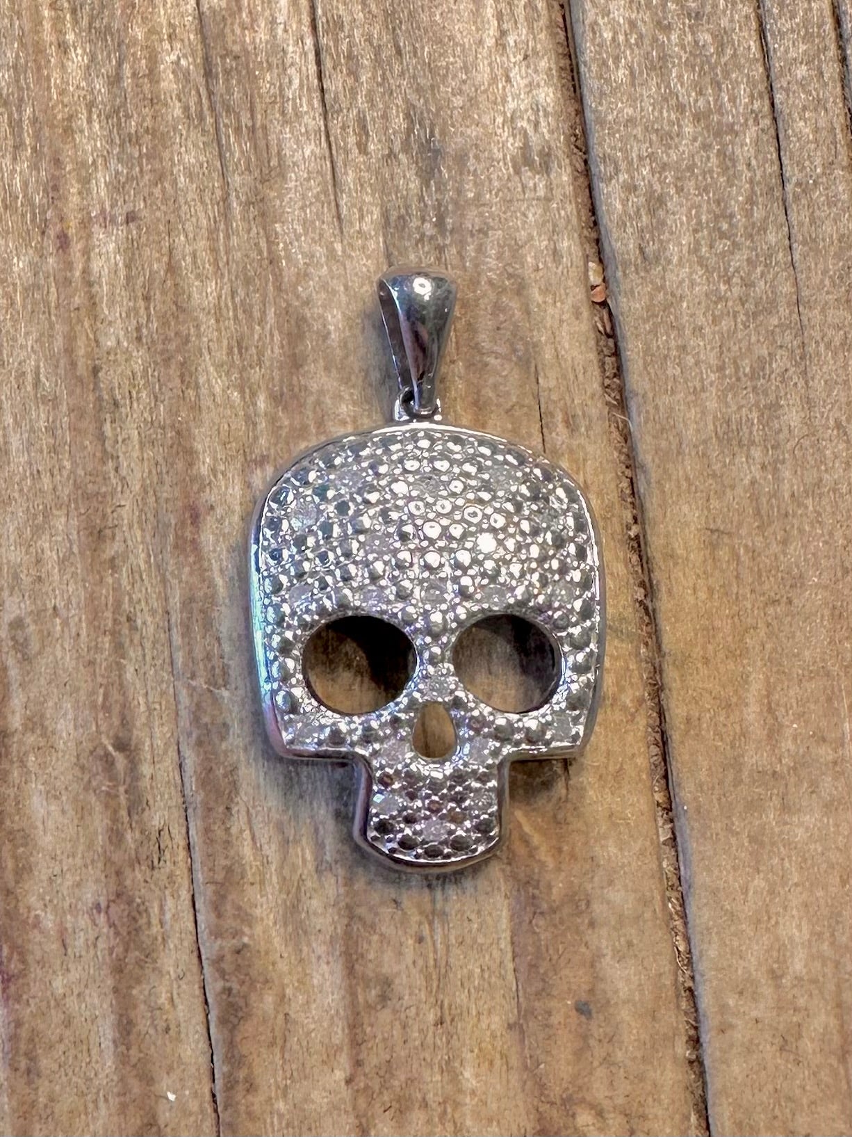 Skull CZ Incrusted 925 Sterling Silver Pendant