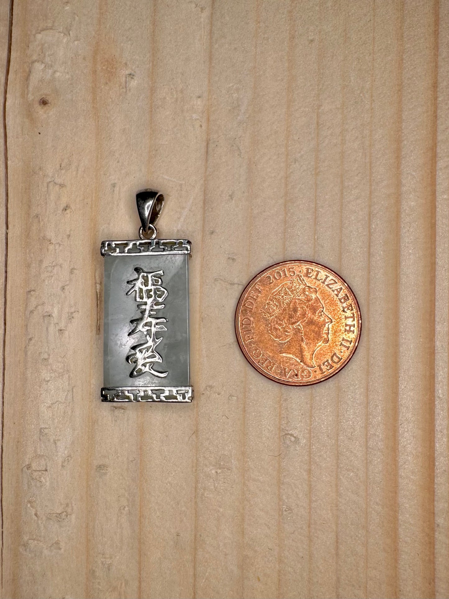 Jade Rectangle 925 Sterling Silver Pendant