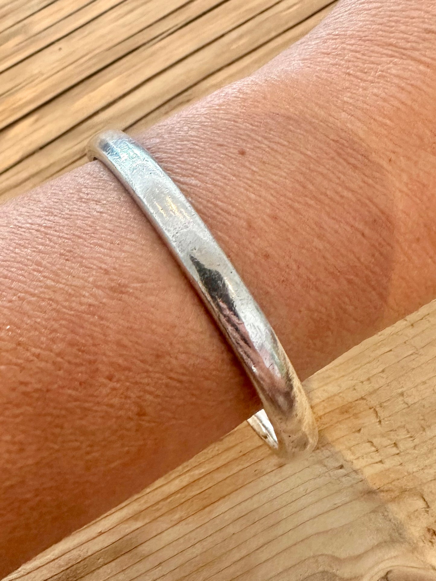 Vintage Solid Plain 925 Silver Bangle