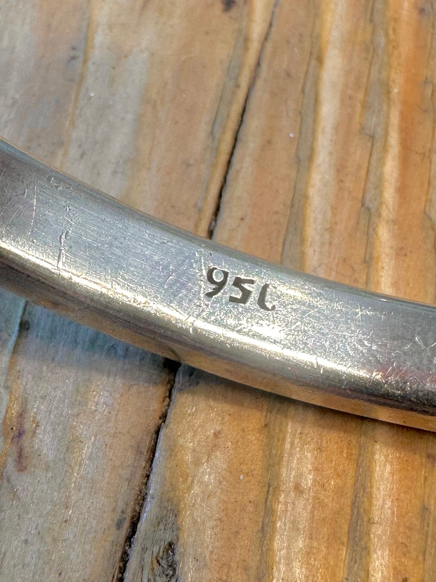 Lapis Inlay 950 Silver Bangle