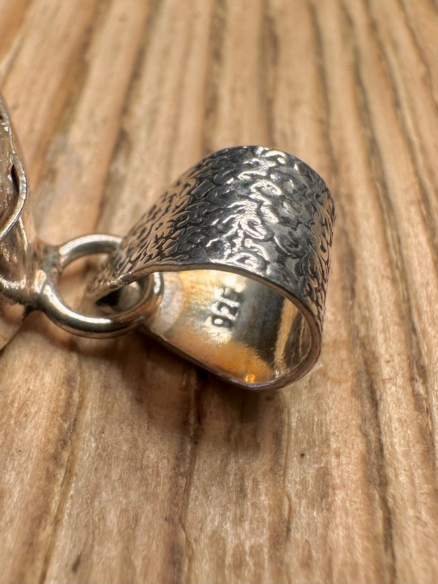 Vintage Amethyst Aura Quarts 925 Sterling Silver Pendant