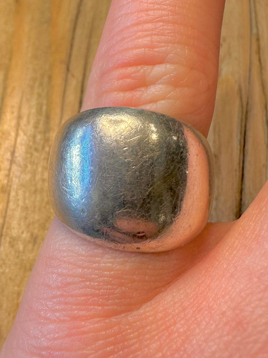 Vintage Chunky Dome 925 Sterling Silver Size P Ring