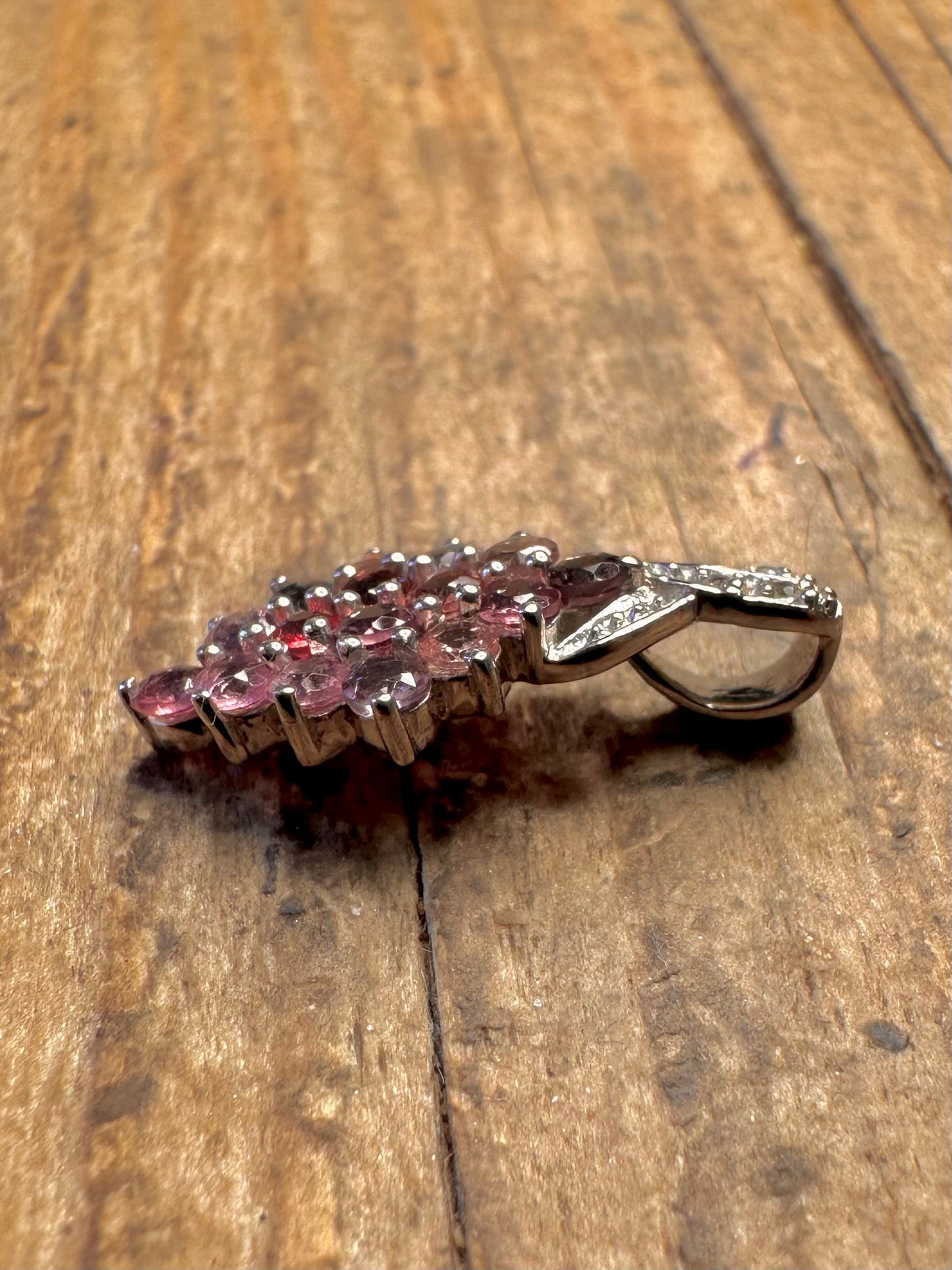 Multi Coloured Cluster 925 Sterling Silver Pendant