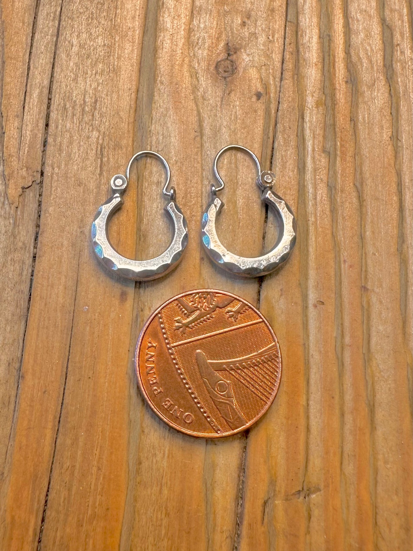 Scolloped Hoops 925 Sterling Silver Earrings