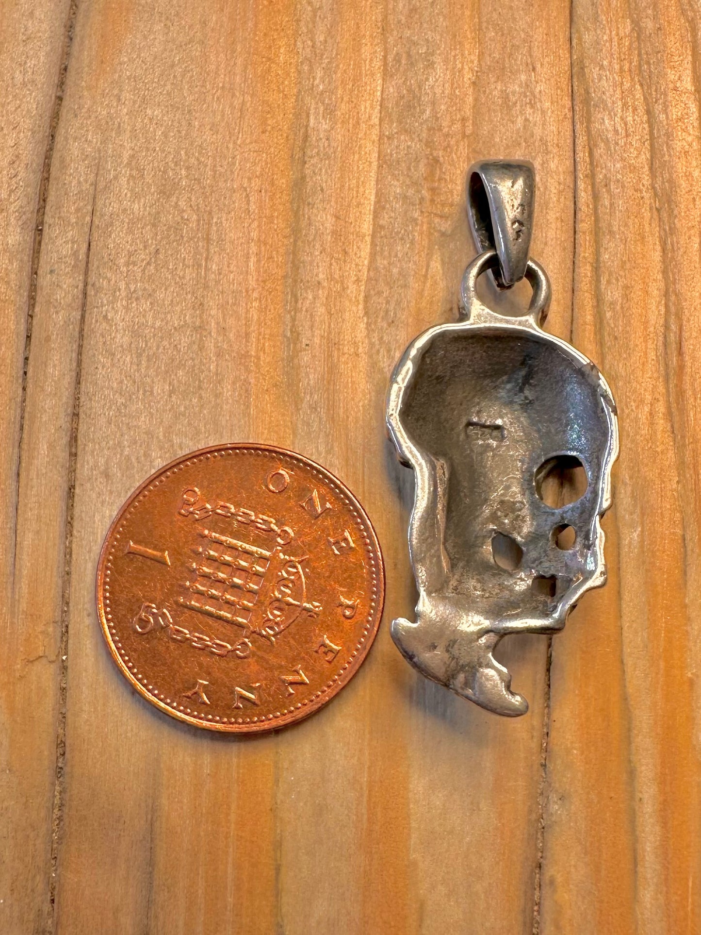 Vintage Skull 925 Silver Pendant