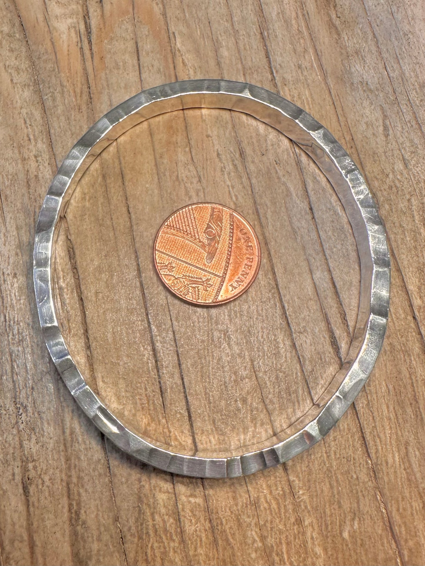 Abstract 2000 Hammered 925 Sterling Silver Hallmarked Bangle