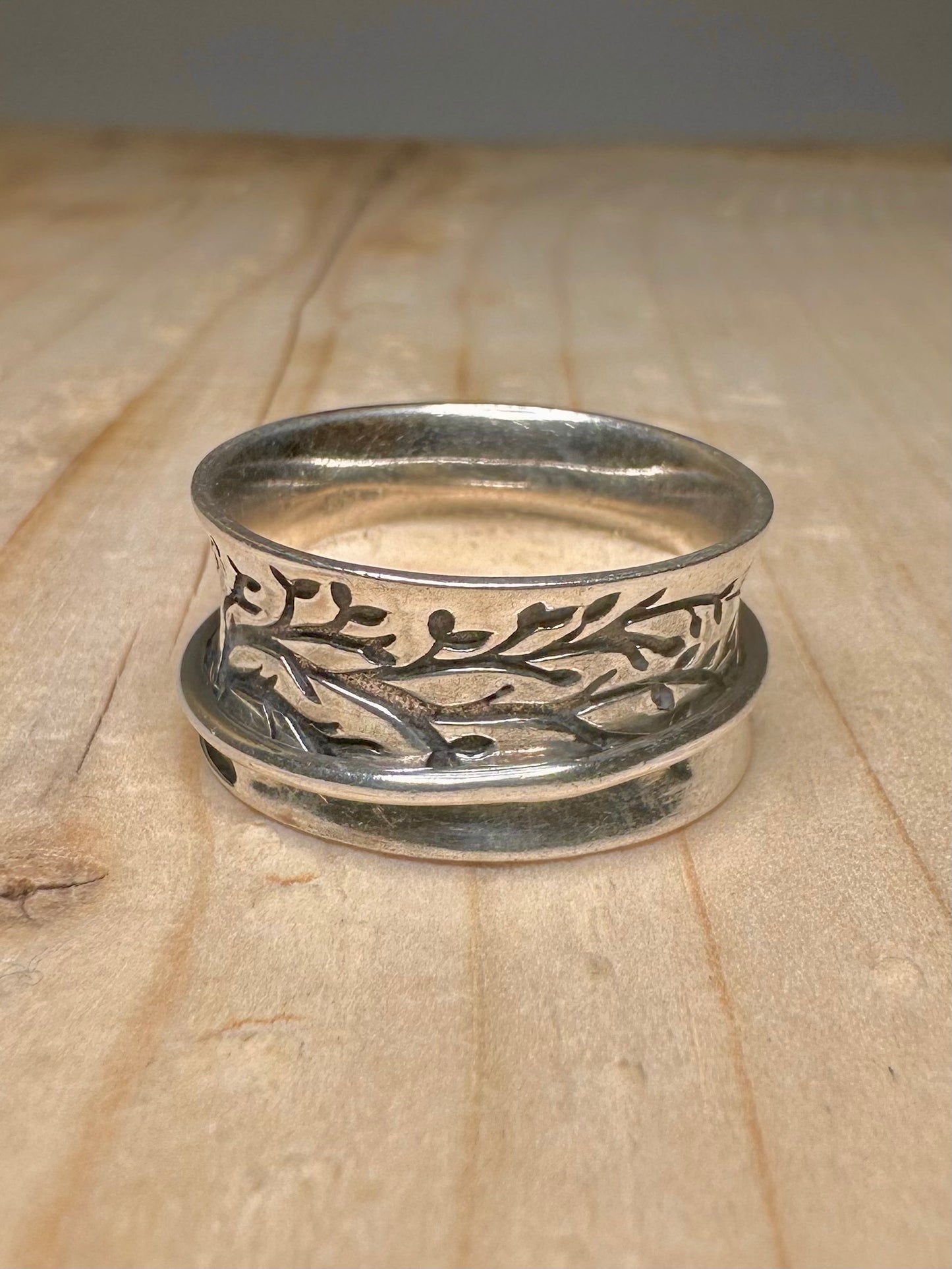 Tree of Life Spinner 925 Sterling Silver Size U Ring