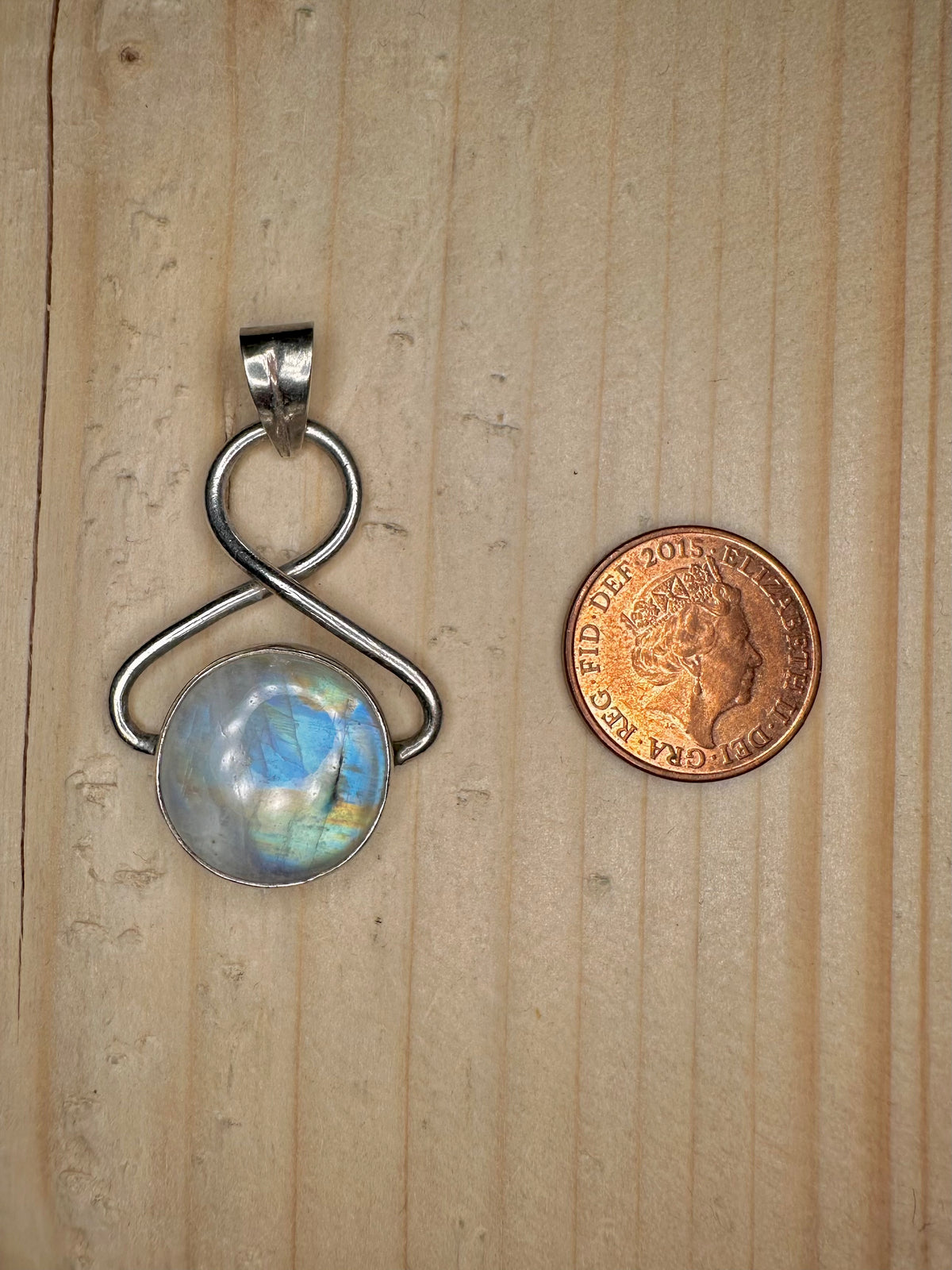 Moonstone Infinity Loop 925 Sterling Silver Pendant