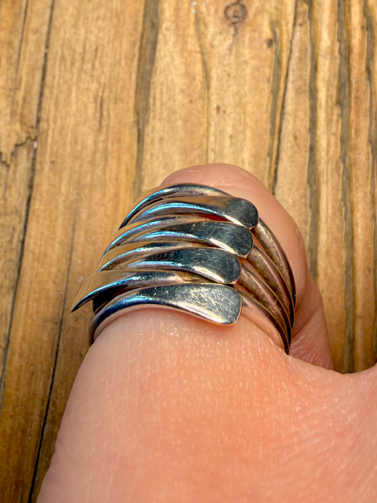 Multi Layer Overlapping 925 Sterling Silver Size K Ring
