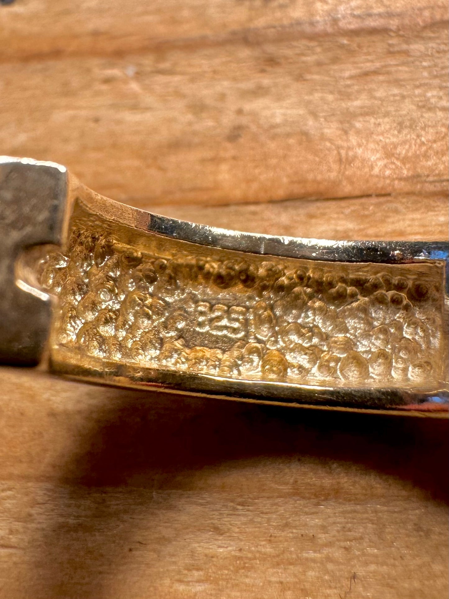 Modern Pink CZ Chunky Hoops Gold on 925 Silver Earrings