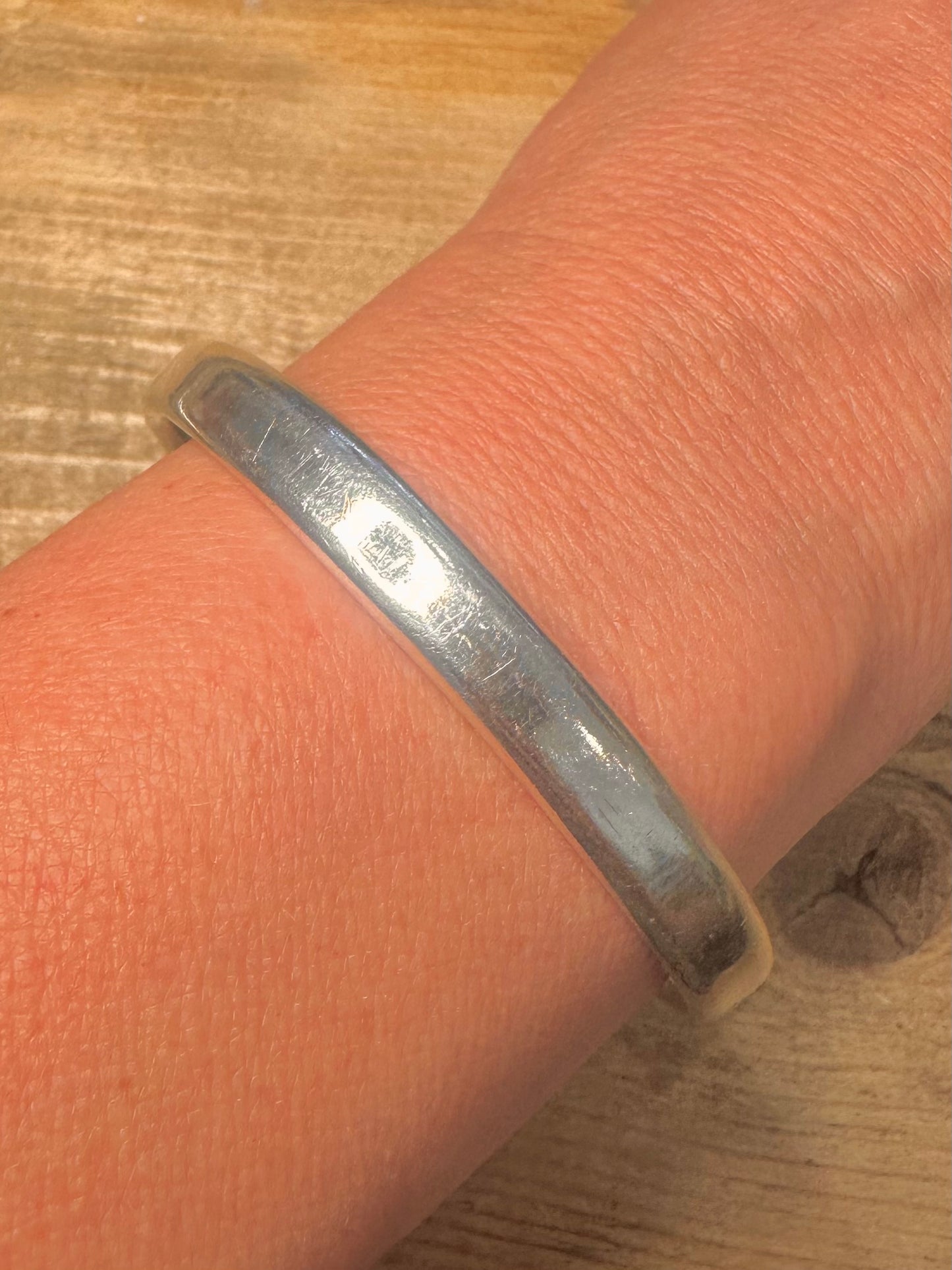 Vintage Chunky Plain 925 Silver Bangle