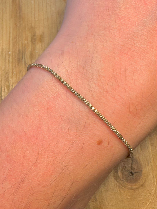 Popcorn Link Italy Gold on 925 Sterling Silver 8 inch Bracelet