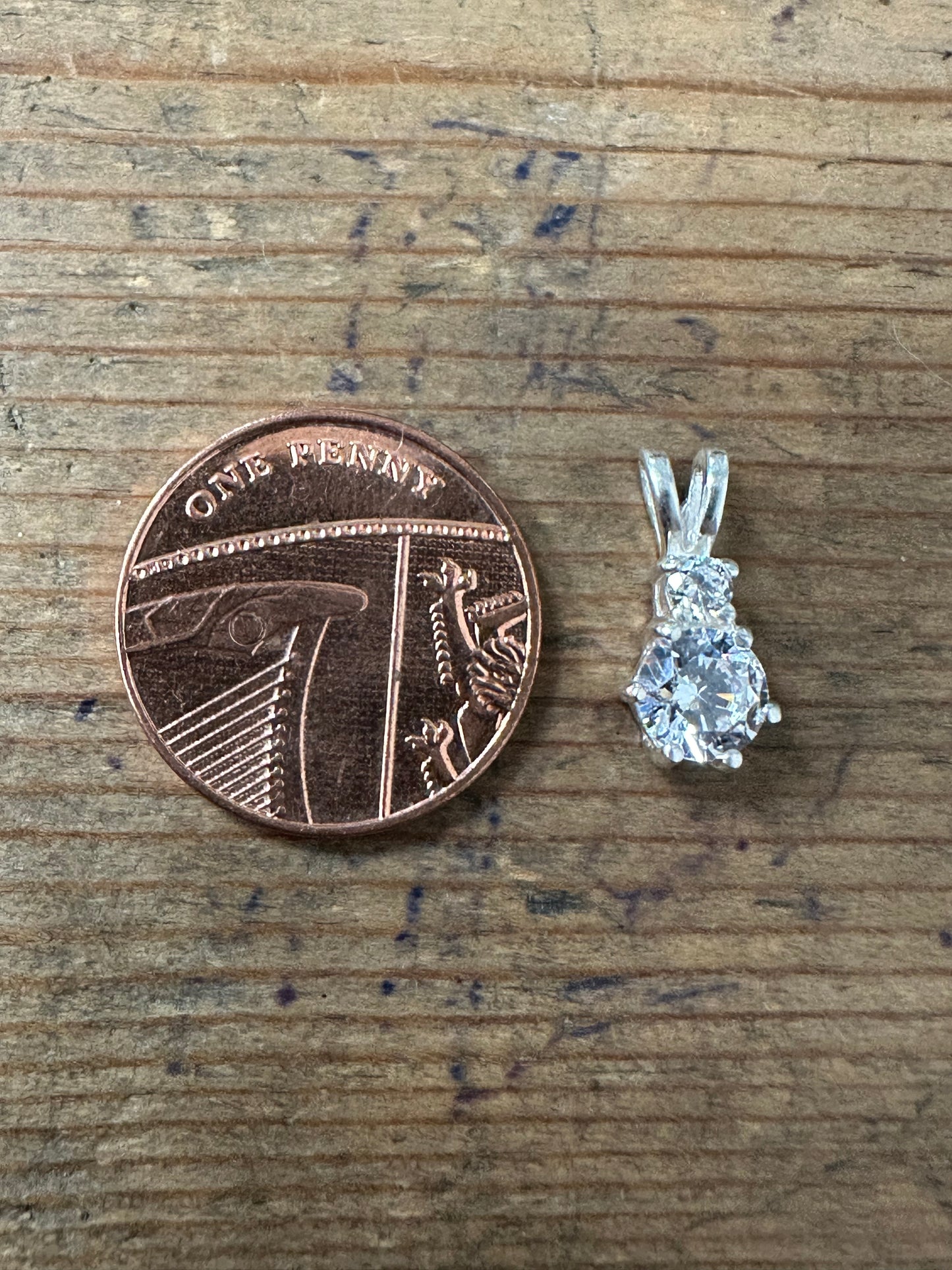 Modernist CZ 925 Silver Pendant