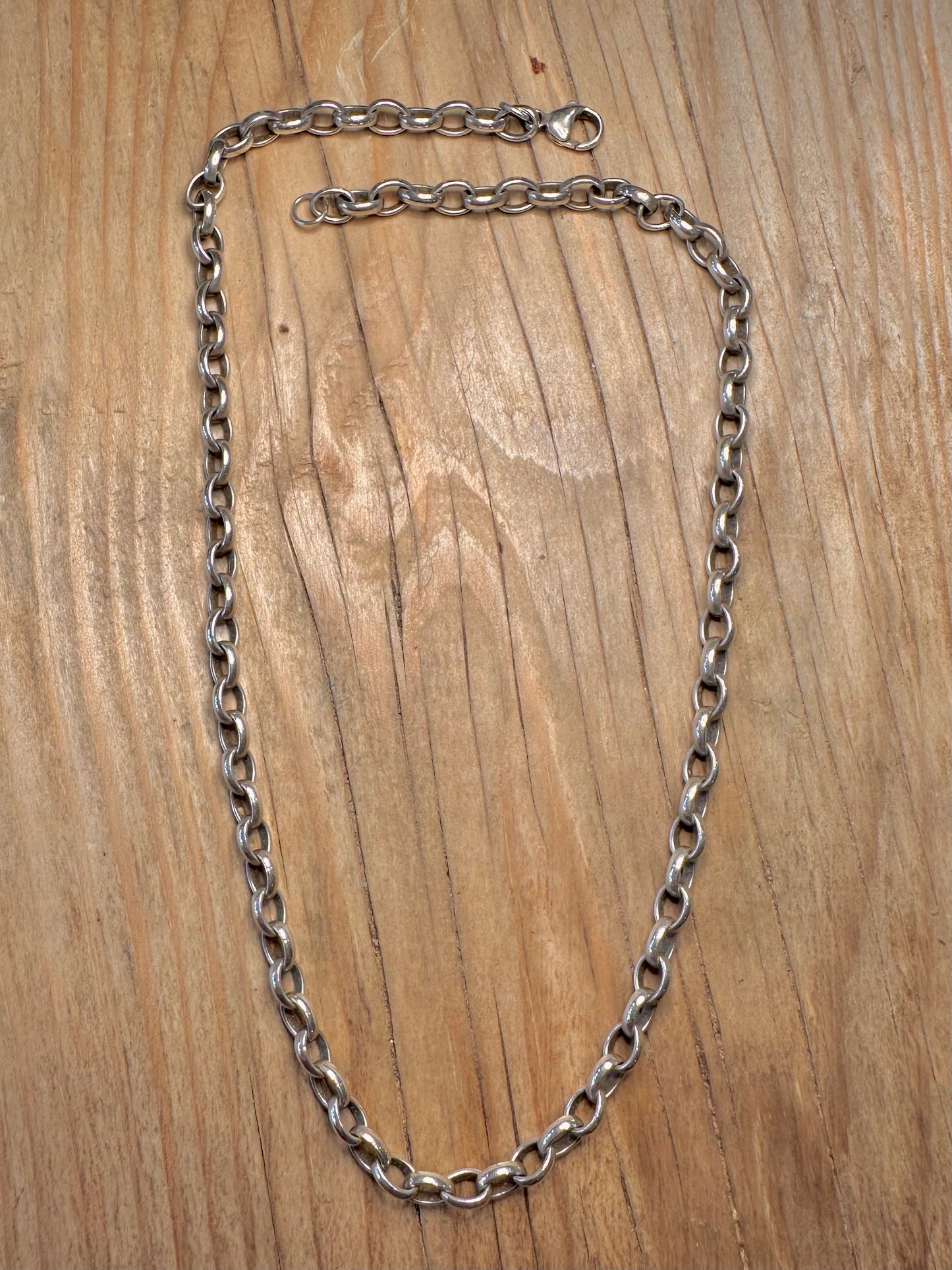 Vintage Belcher Chain 925 Sterling Silver Hallmarked 18.8 inch Necklace