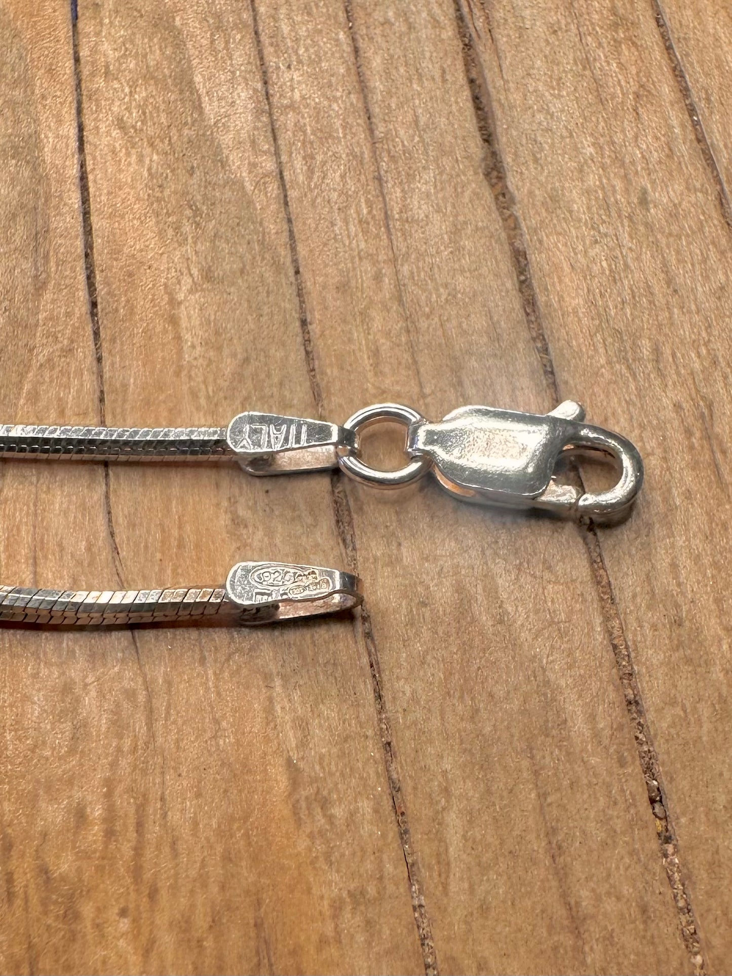 Modern Box Snake Chain Italy 925 Sterling Silver 18 inch Necklace