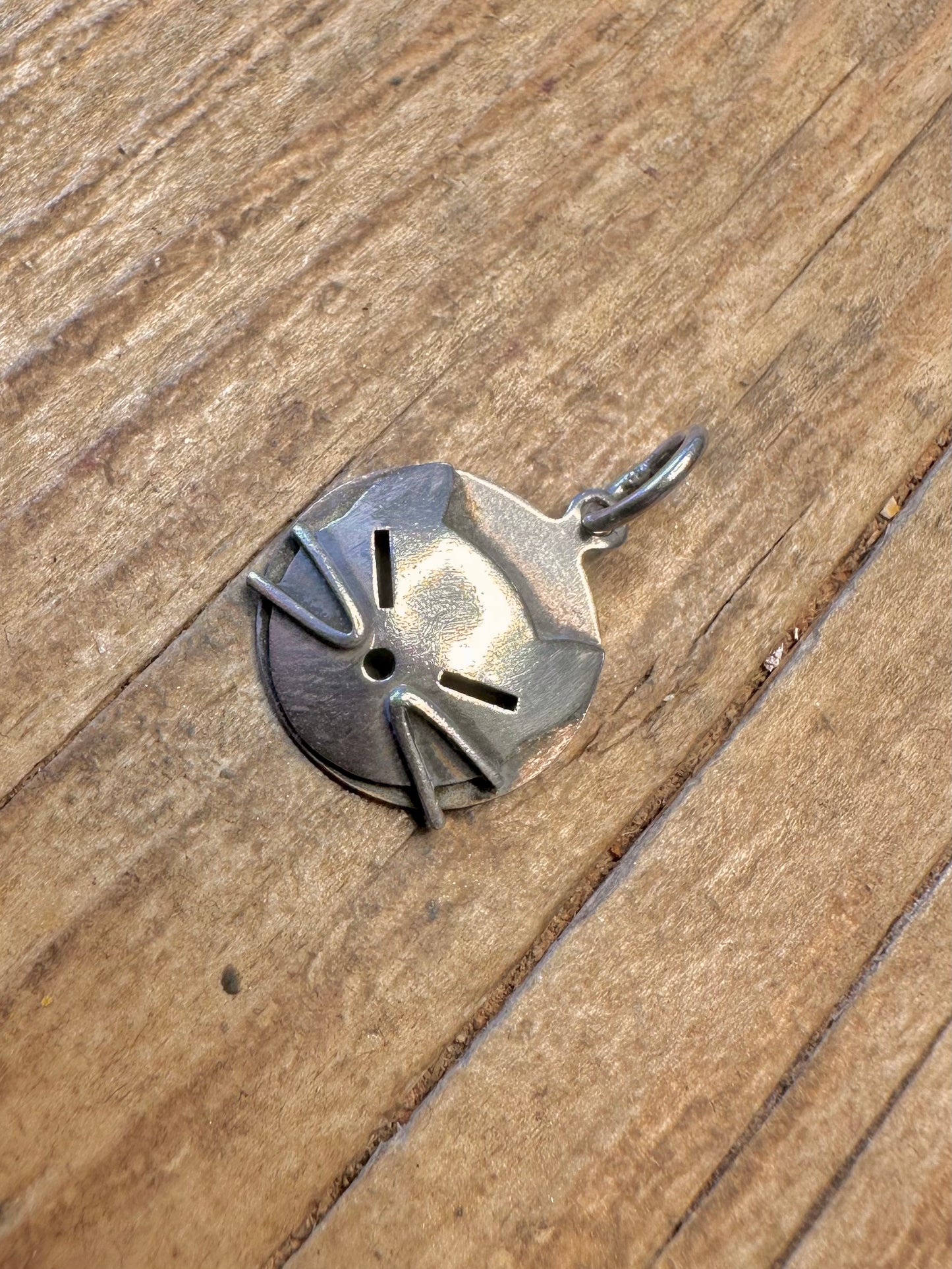 Katzenkopf-Kreis-Anhänger, Sterling Silber 925