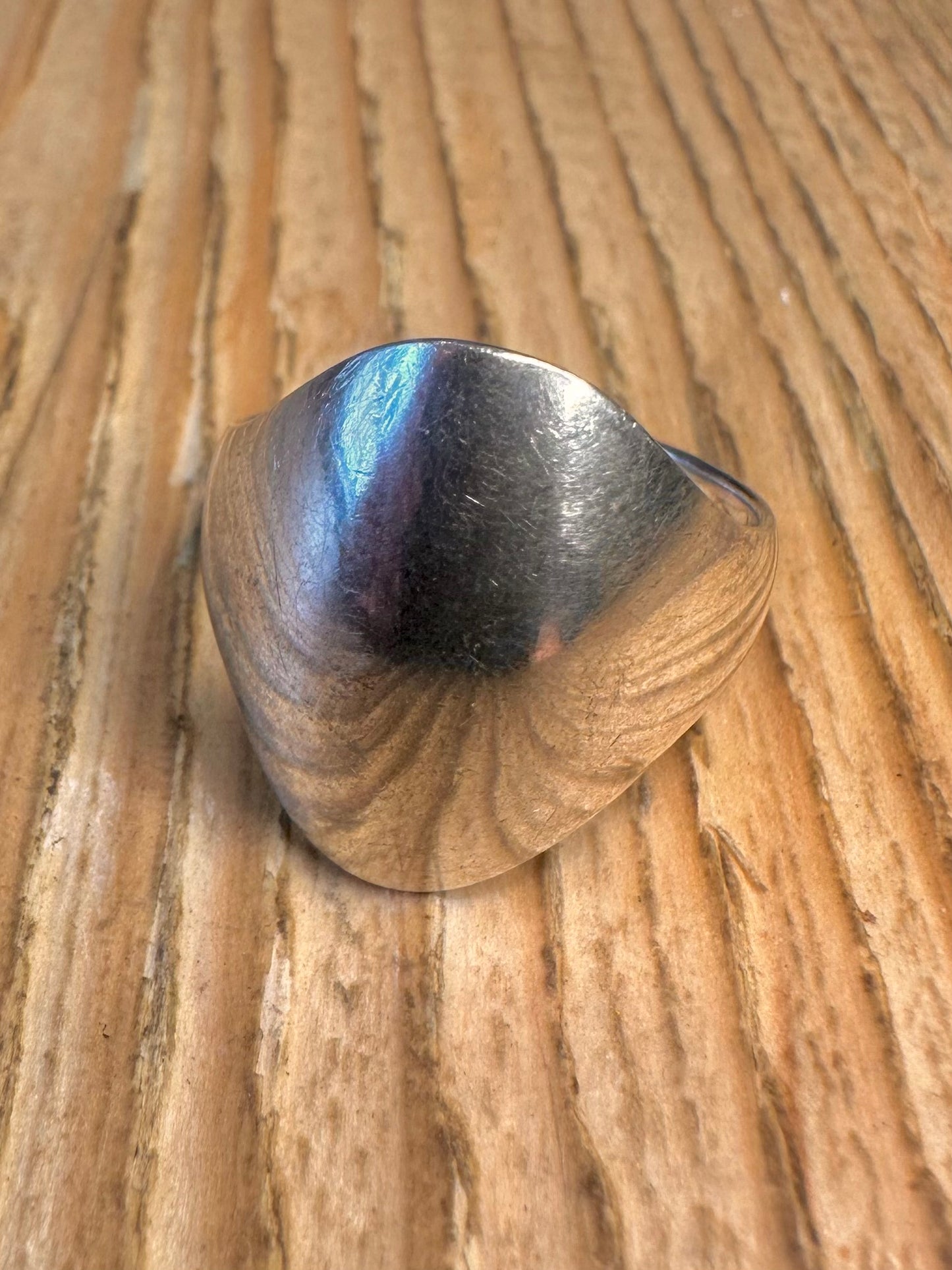 Abstrakter Kuppelring aus 925er Sterlingsilber Größe T