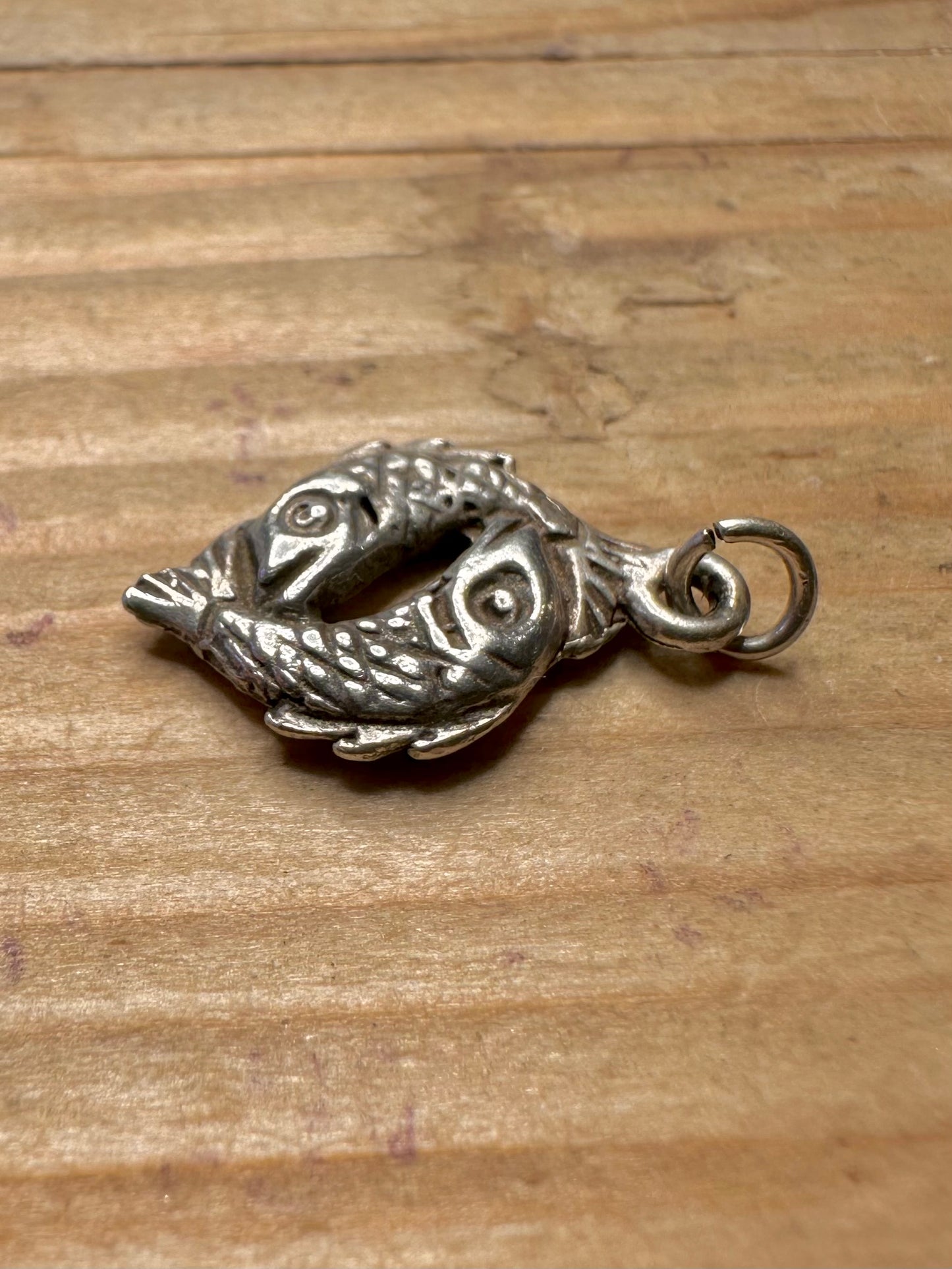 Vintage Pisces Fish 925 Sterling Silver Pendant