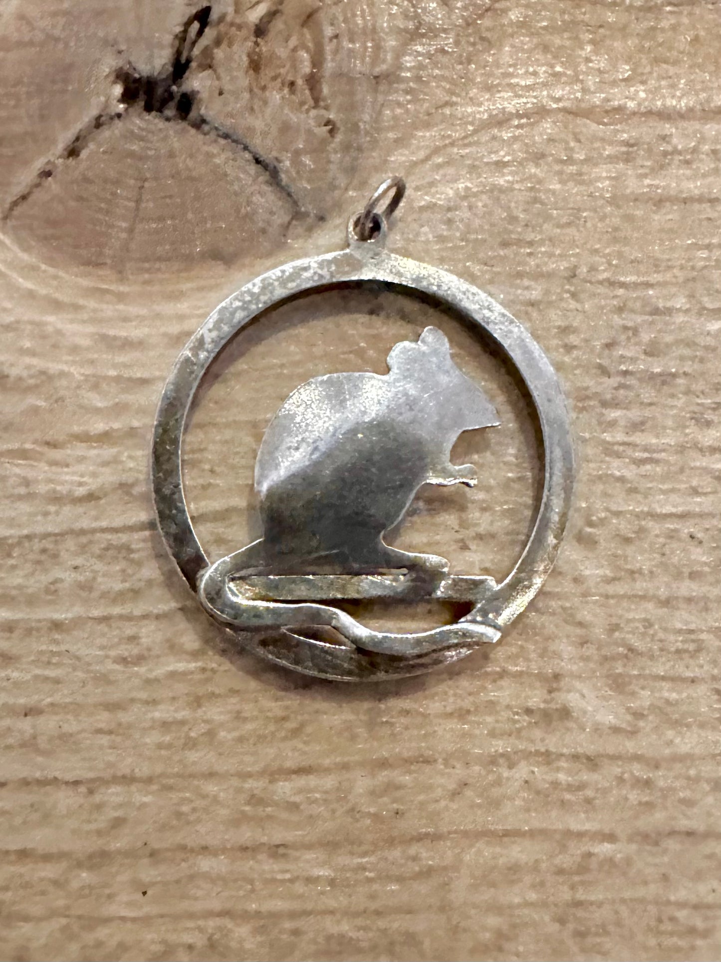 Vintage 1979 Mouse Hallmarked 925 Silver Pendant