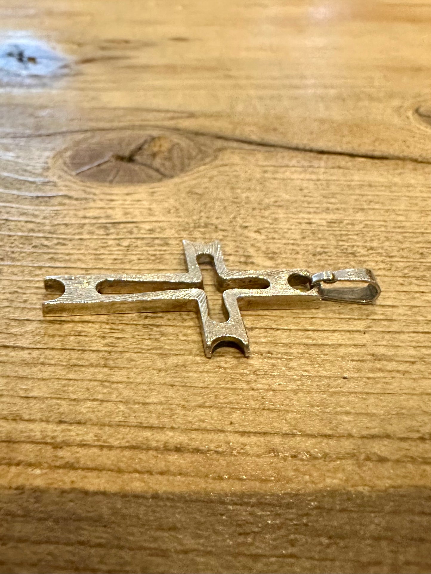 Vintage Abstract Cross 925 Sterling Silver Pendant