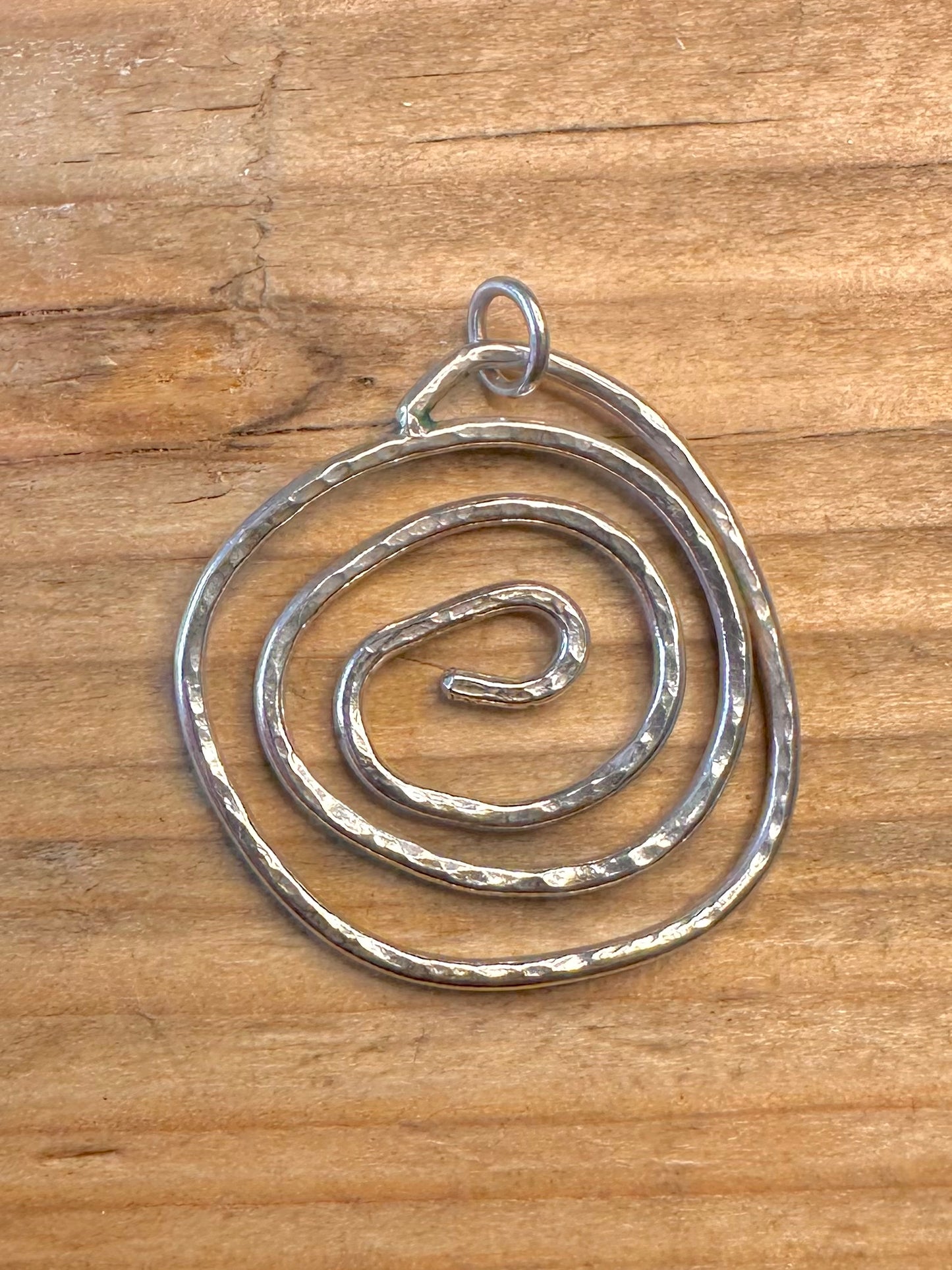 Swirl Hammered 925 Sterling Silver Pendant