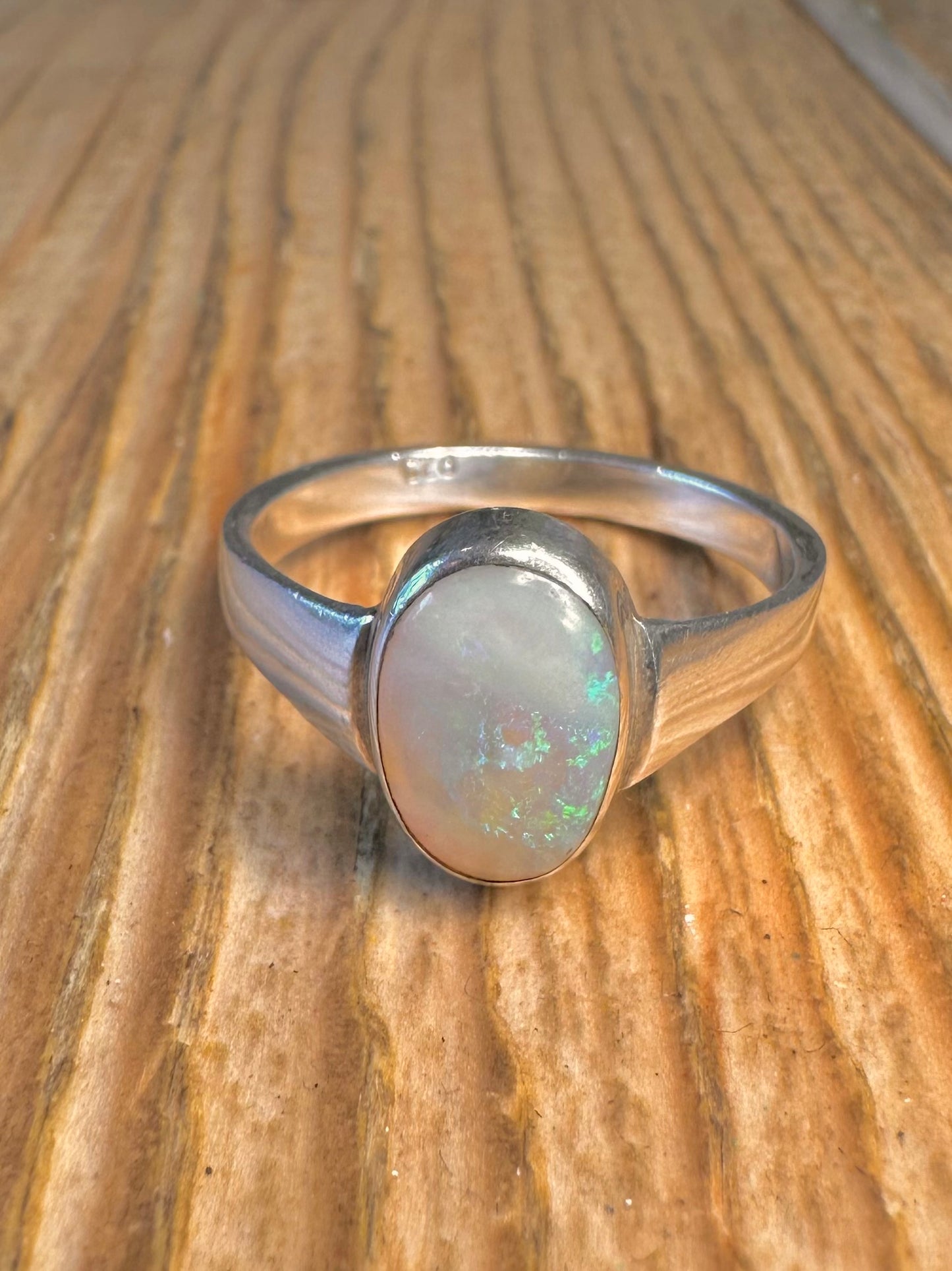 Opal 925 Sterling Silver Size X1/2 Ring