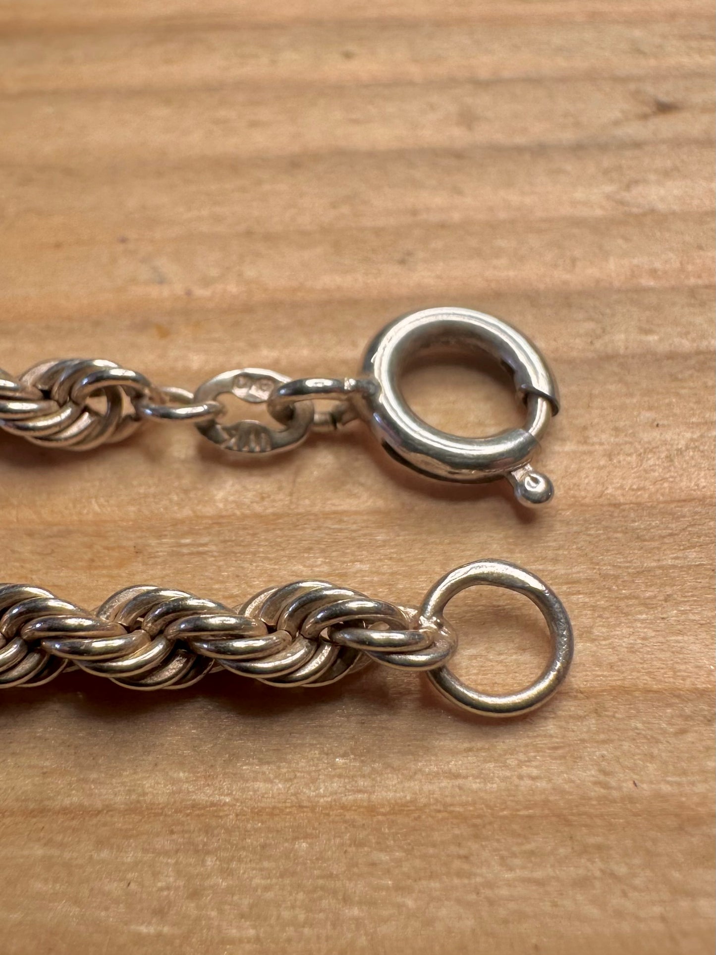 Vintage Graduated Rope Chain 925 Sterling Silver 20 inch Necklace
