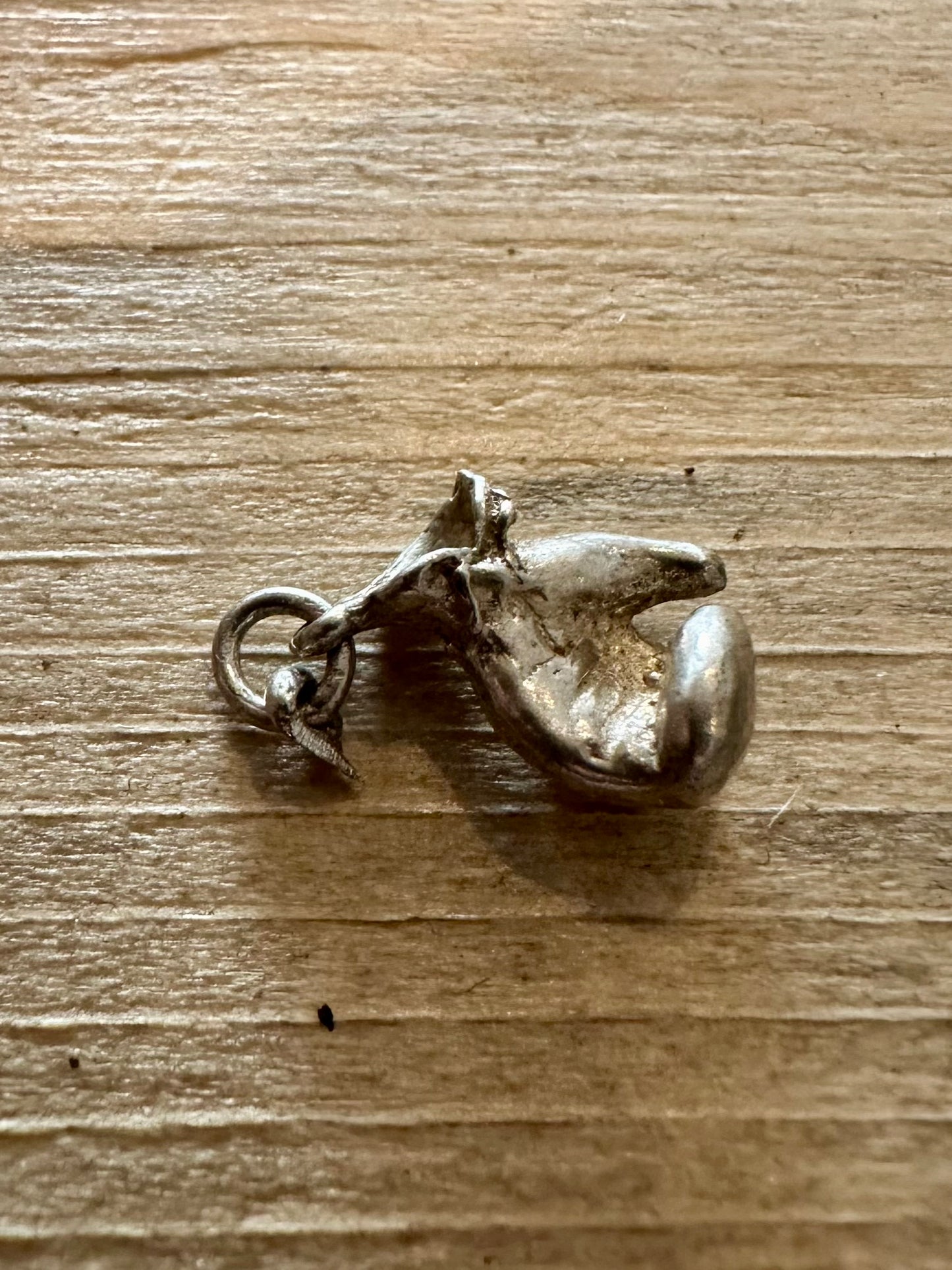 Vintage Boxing Glove Solid 925 Silver Charm Pendant